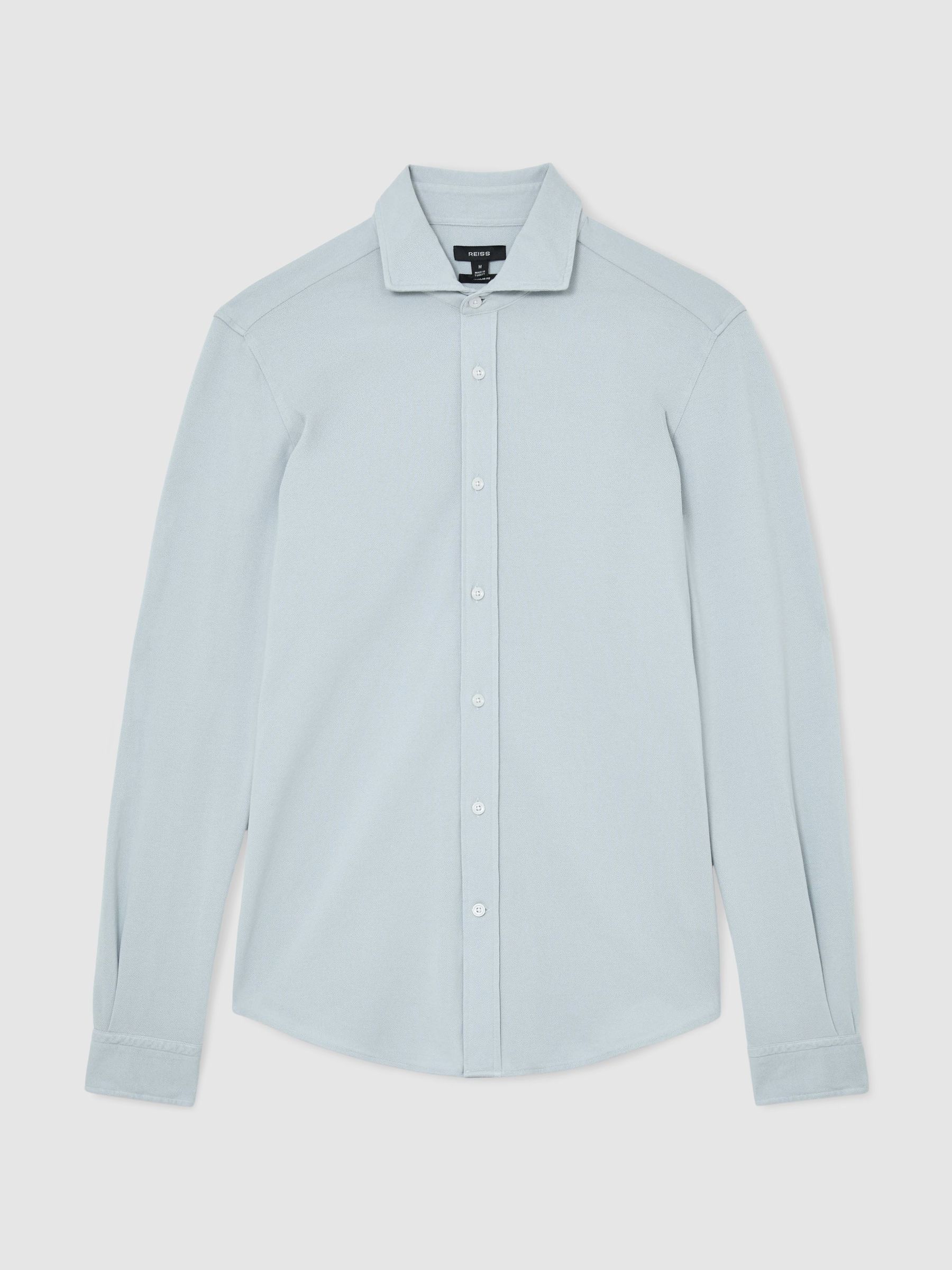 Cotton-Piqué Garment-Dyed Shirt Regular-Fit in Soft Blue - Image 2 of 6