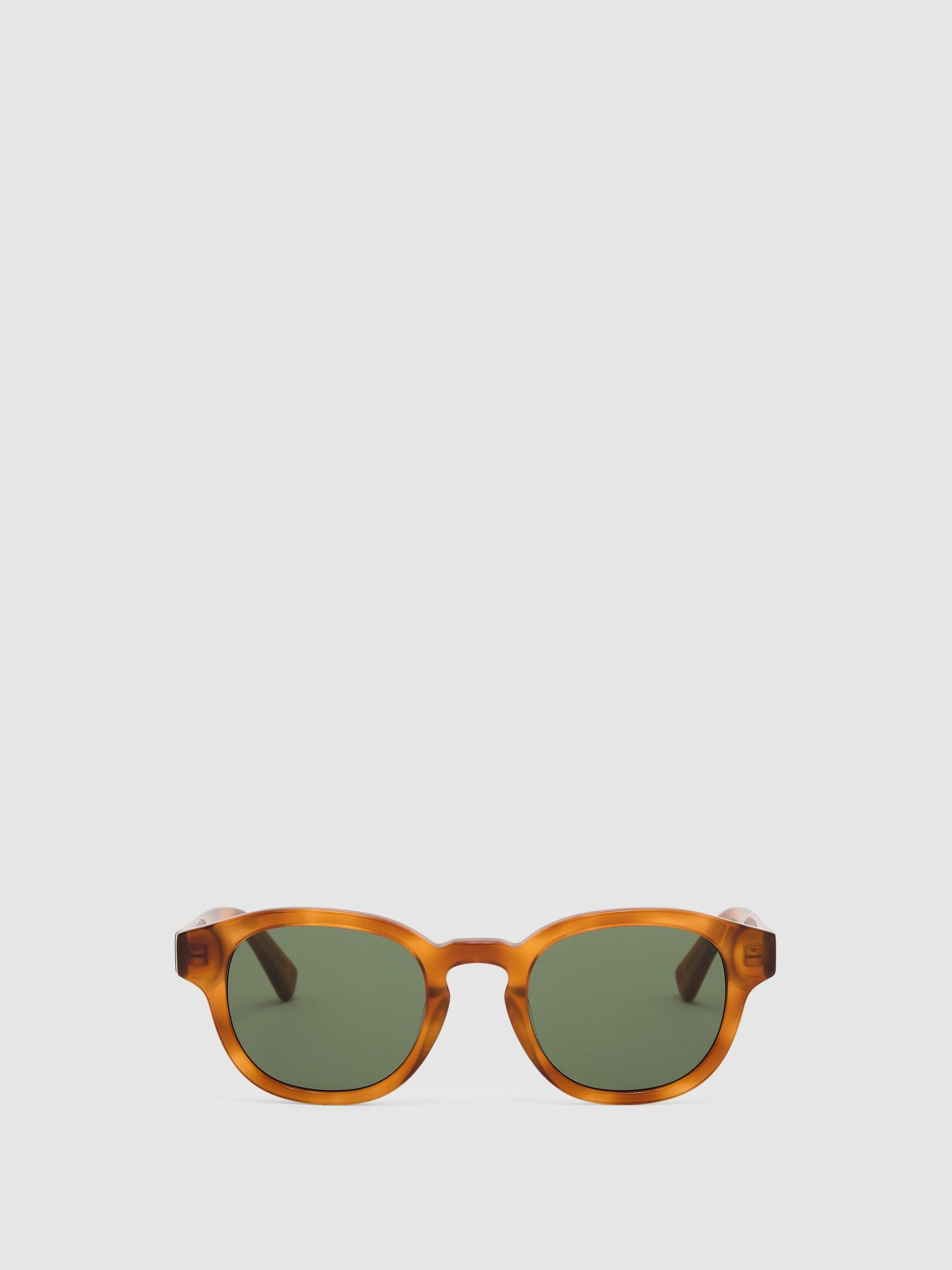 MessyWeekend Round-Frame Sunglasses in Tortoise / Green - Image 2 of 6