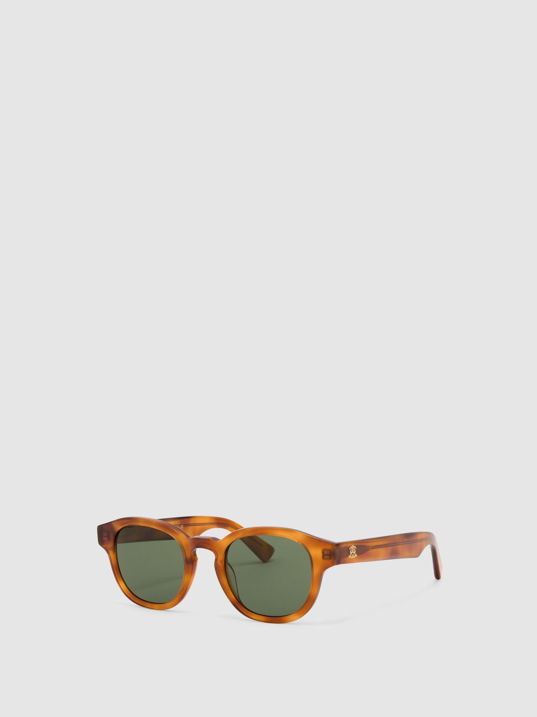 MessyWeekend Round-Frame Sunglasses in Tortoise / Green - Image 3 of 6