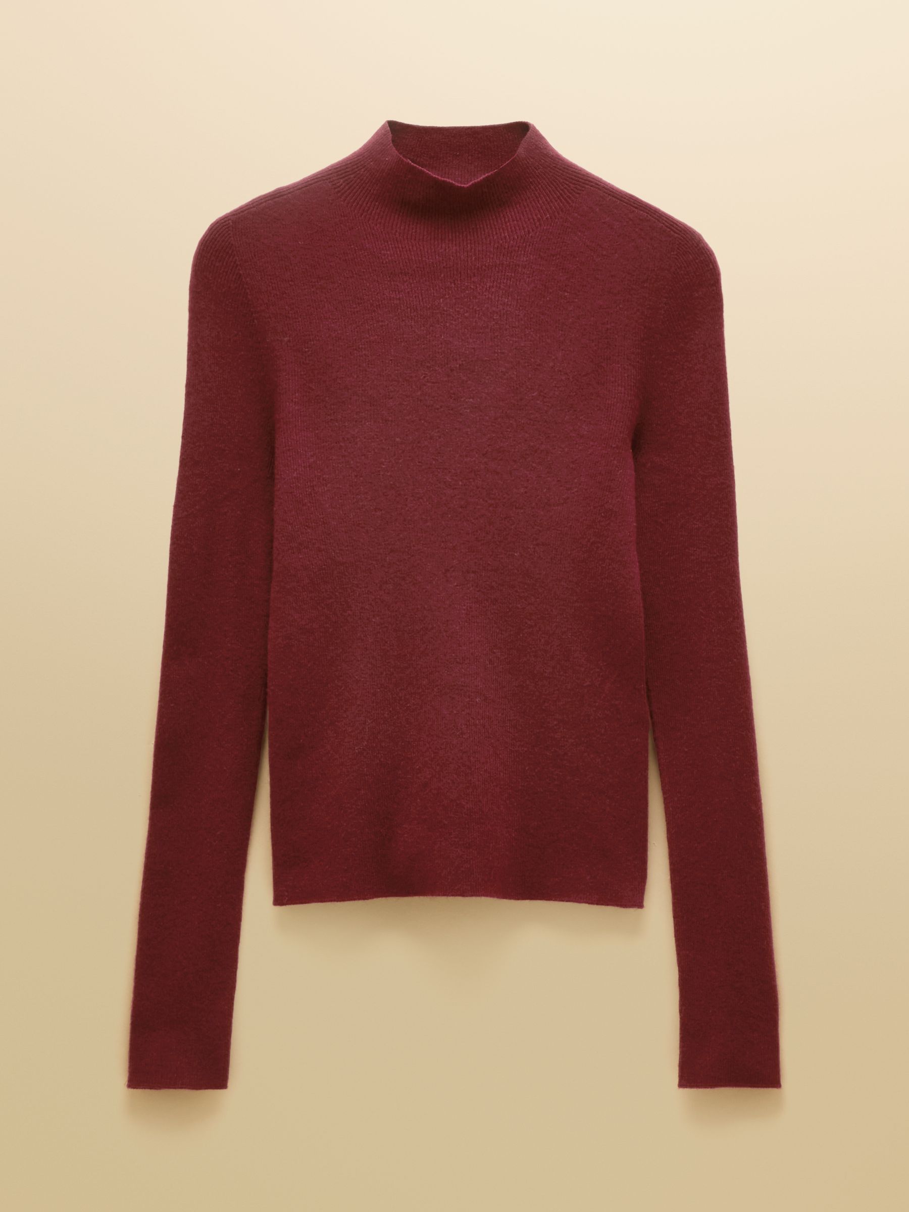 Seamless Burgundy Red Knitted Long Sleeve Slim Fit Top - Image 7 of 7