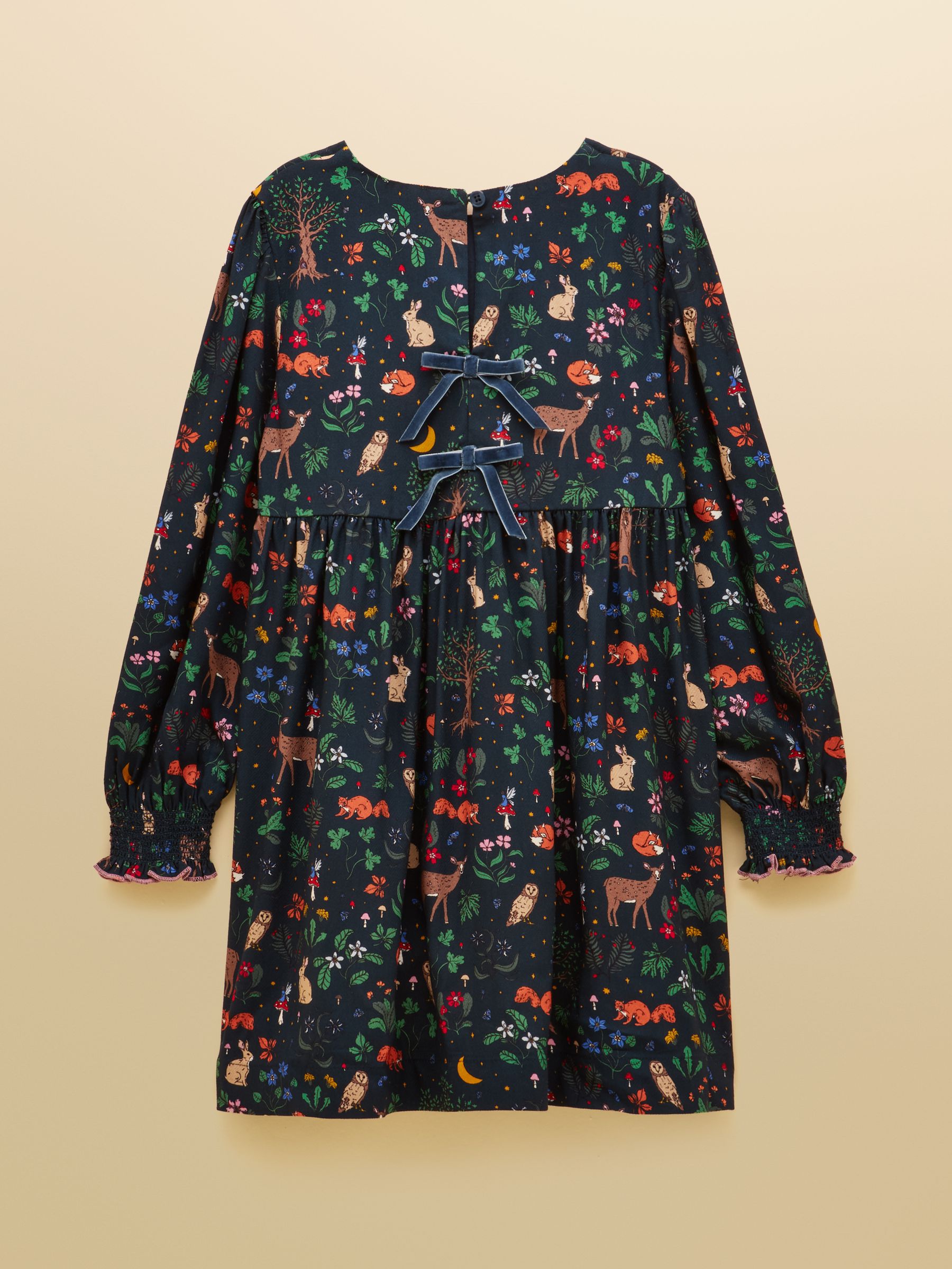 Girls' Darla Navy Woodland Long Sleeve Dress - Image 2 of 4