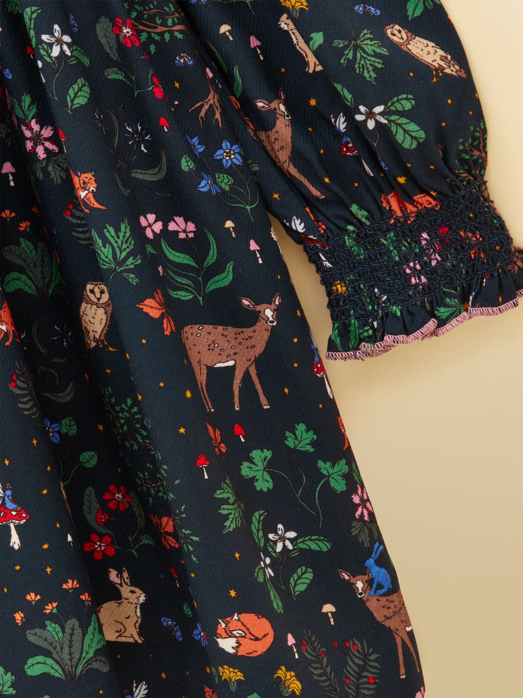 Girls' Darla Navy Woodland Long Sleeve Dress - Image 3 of 4