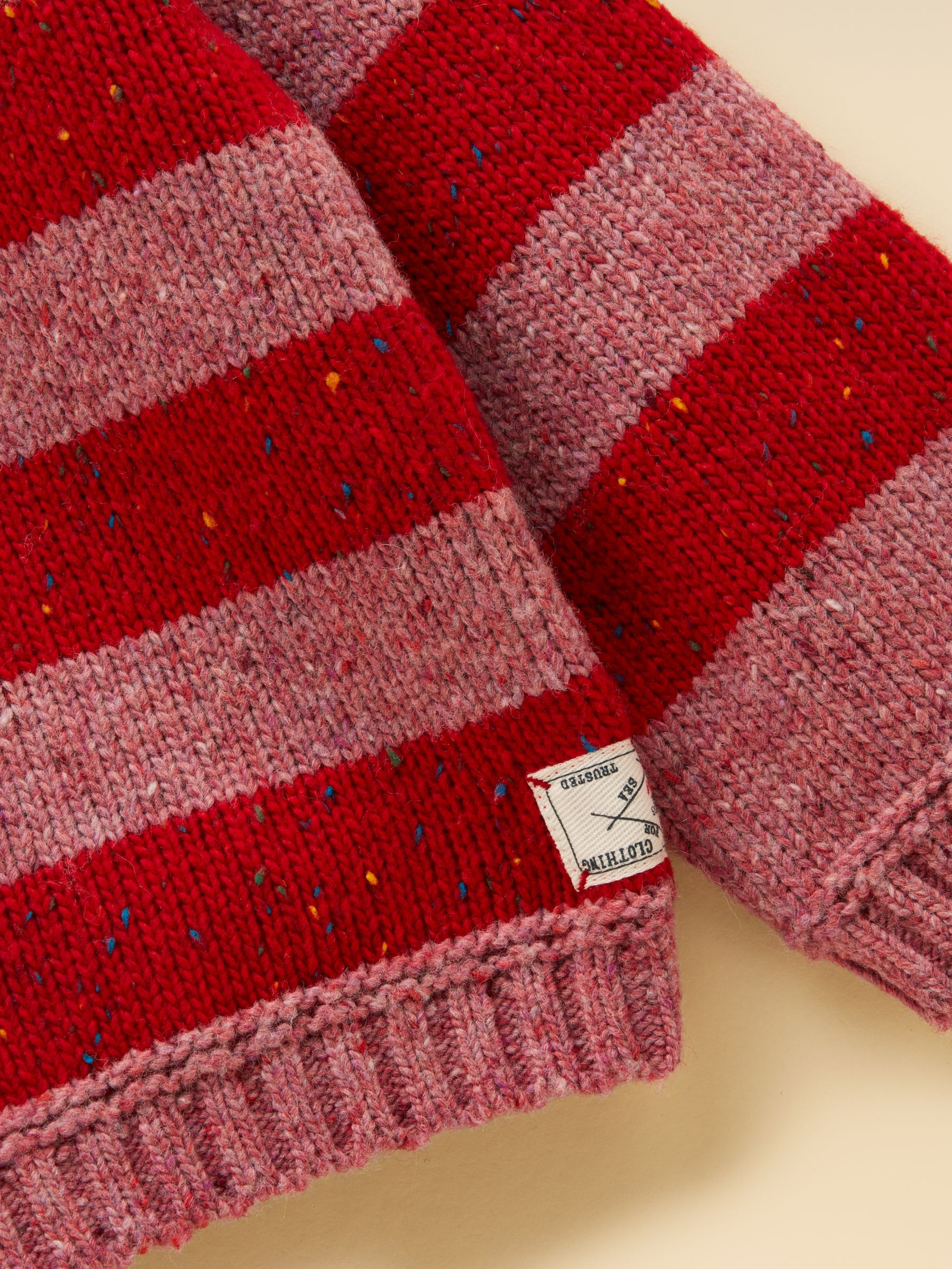 Kids' Fisherman Red & Pink Rib Jumper - Image 3 of 4
