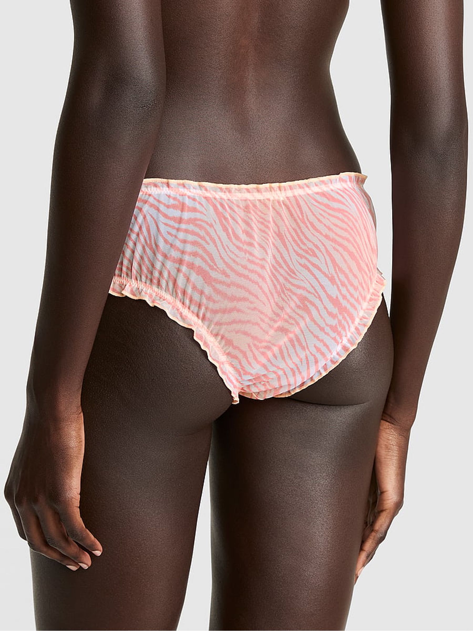 Orange Zebra Print Cheeky Mesh Knickers - Image 2 of 2
