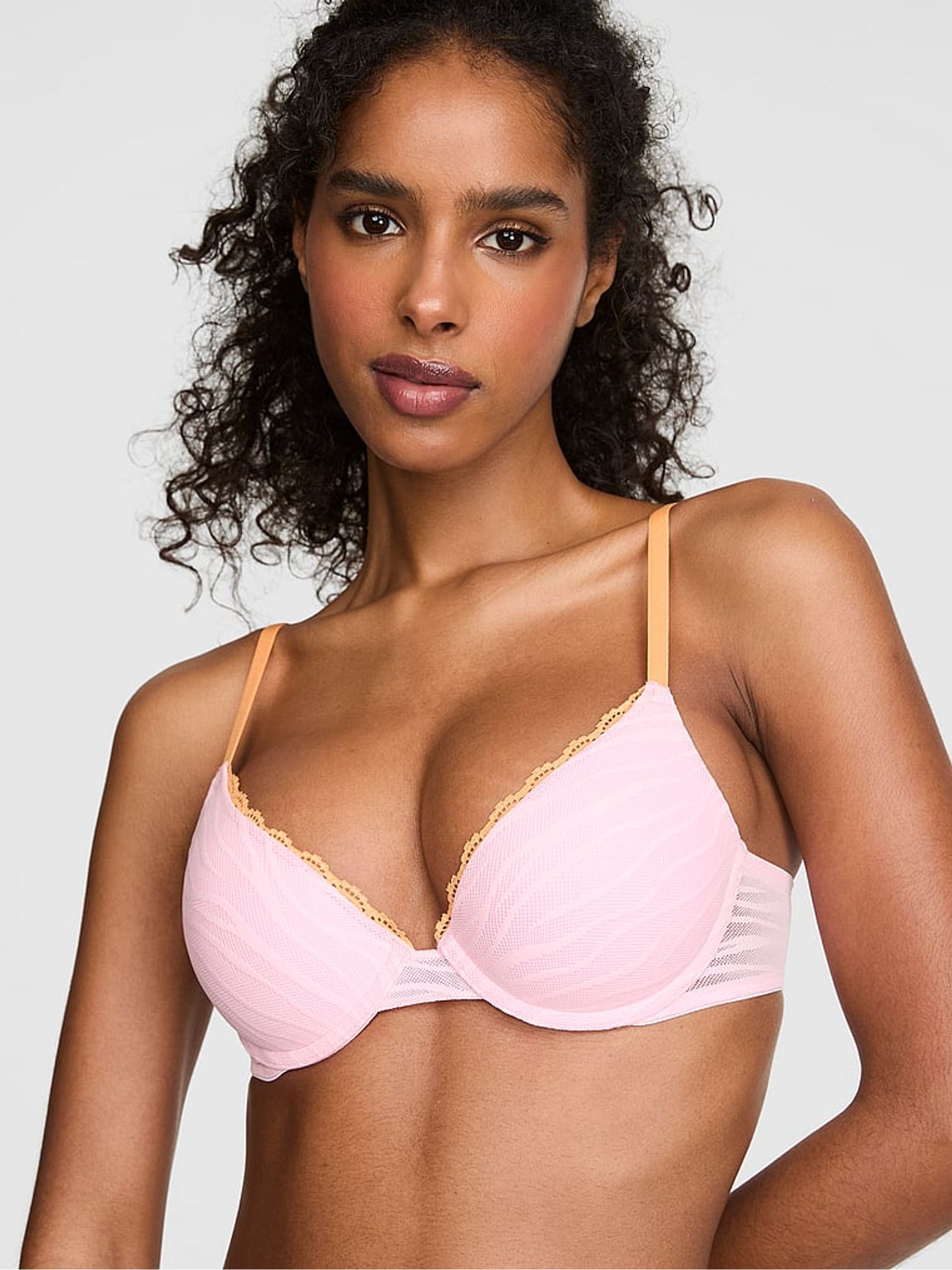 Boardwalk Pink Push Up Zebra Lace Bra - Image 1 of 2
