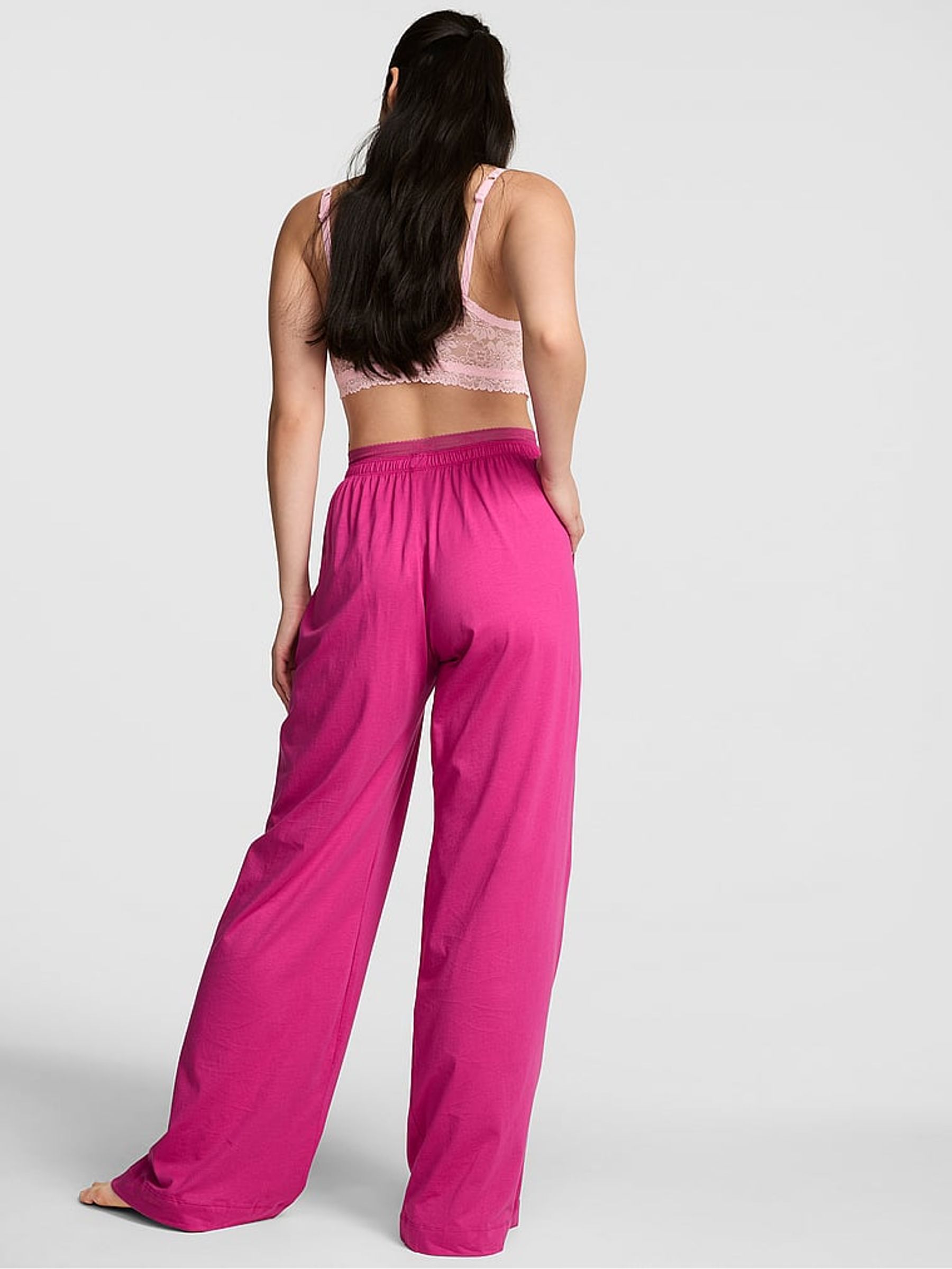 Coconut Pink Stripes Jersey Long Pyjama Bottoms - Image 2 of 2
