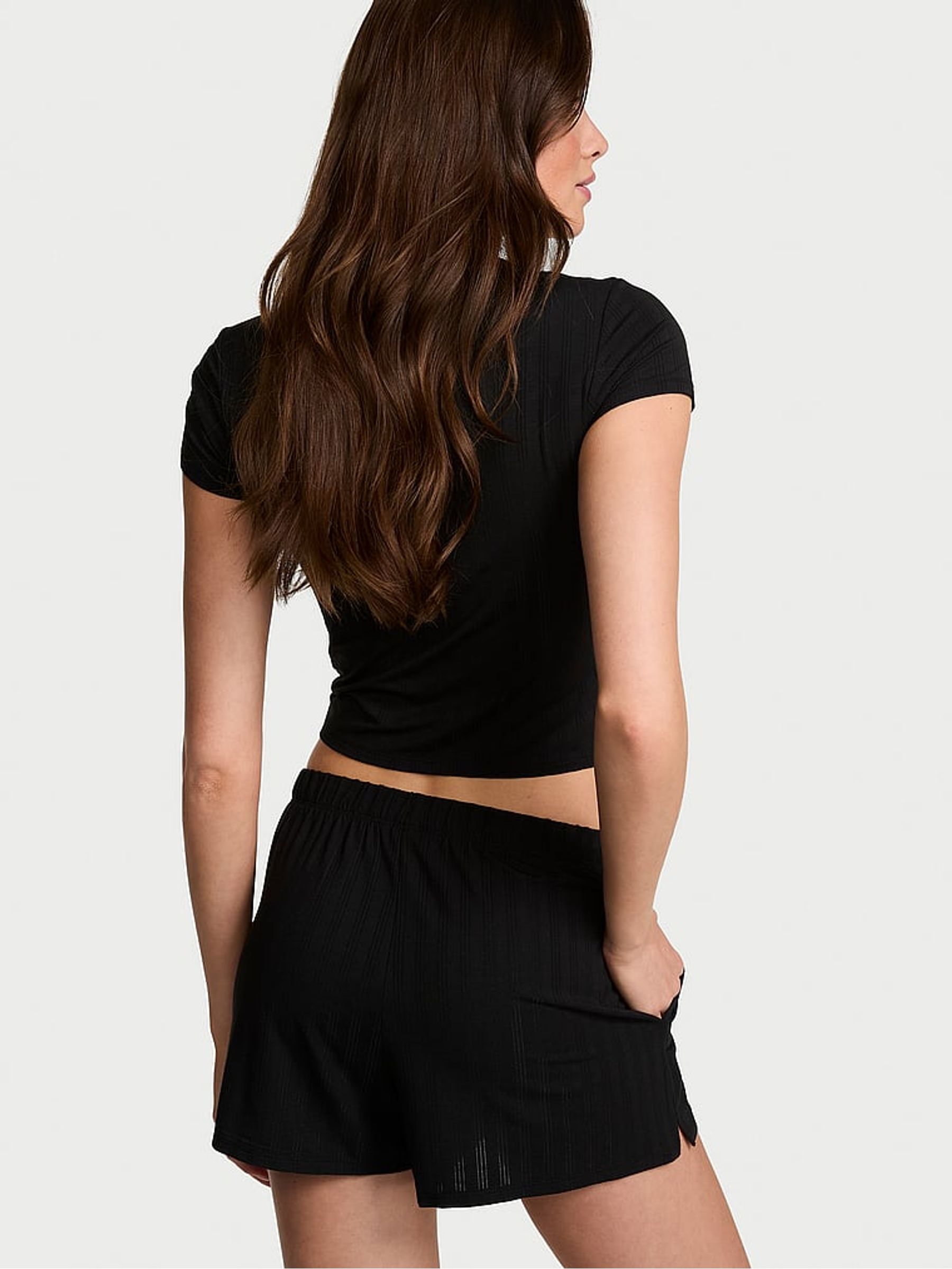 Black Modal Ultra Fine Shorts - Image 2 of 2