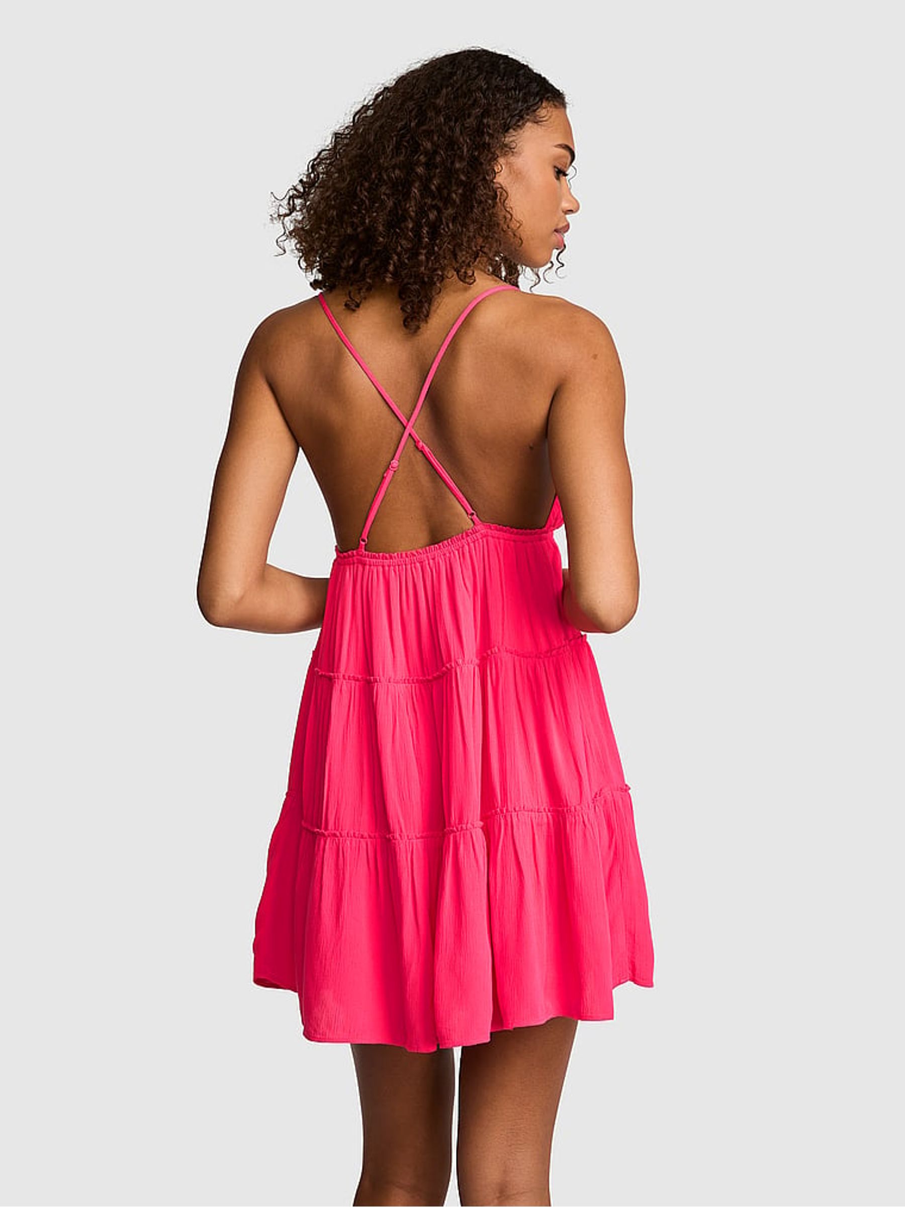 Candy Pink Tiered Dress - Image 2 of 2