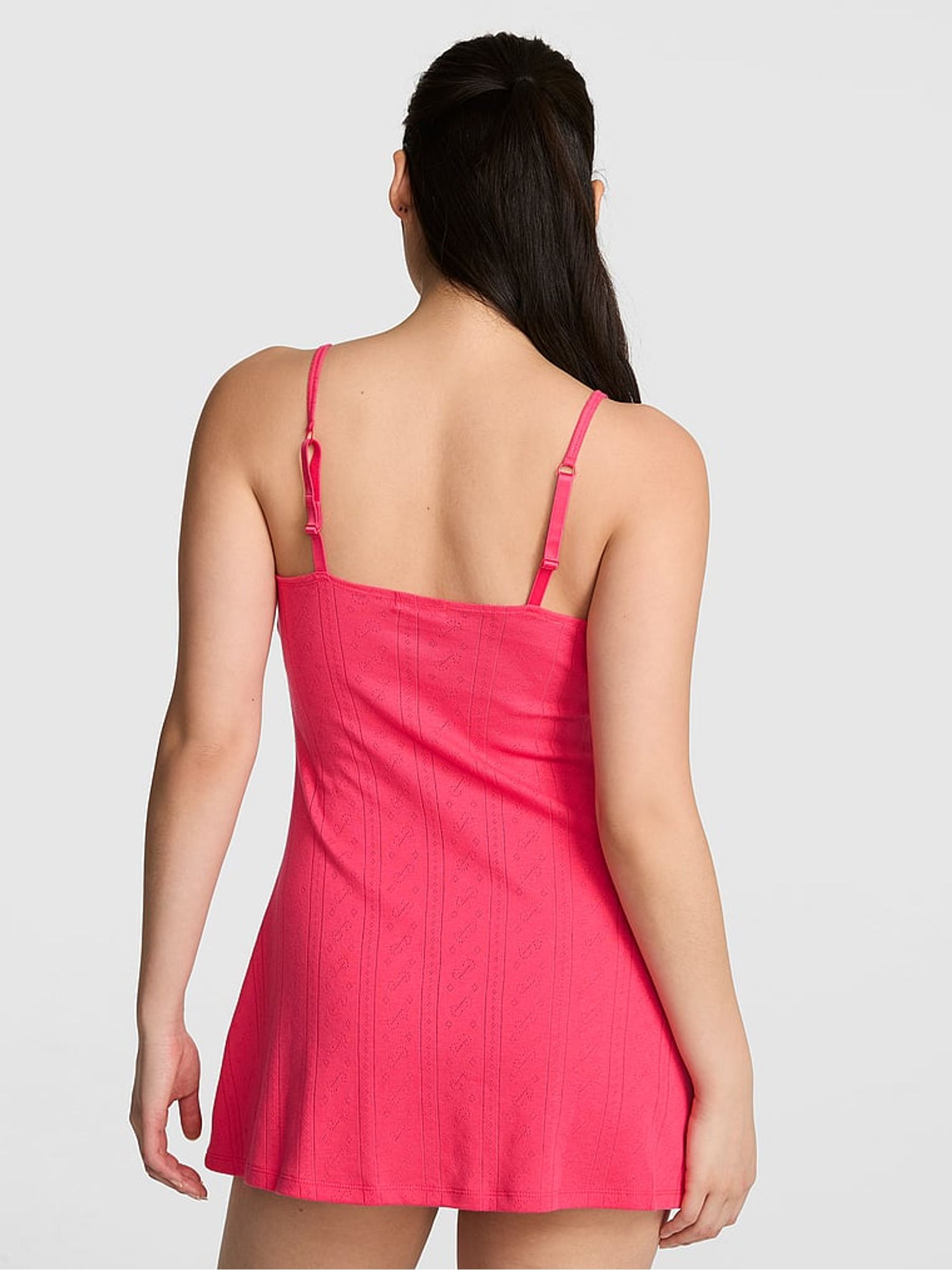 Boardwalk Pink Short Pointelle Slip Dress - Image 2 of 2