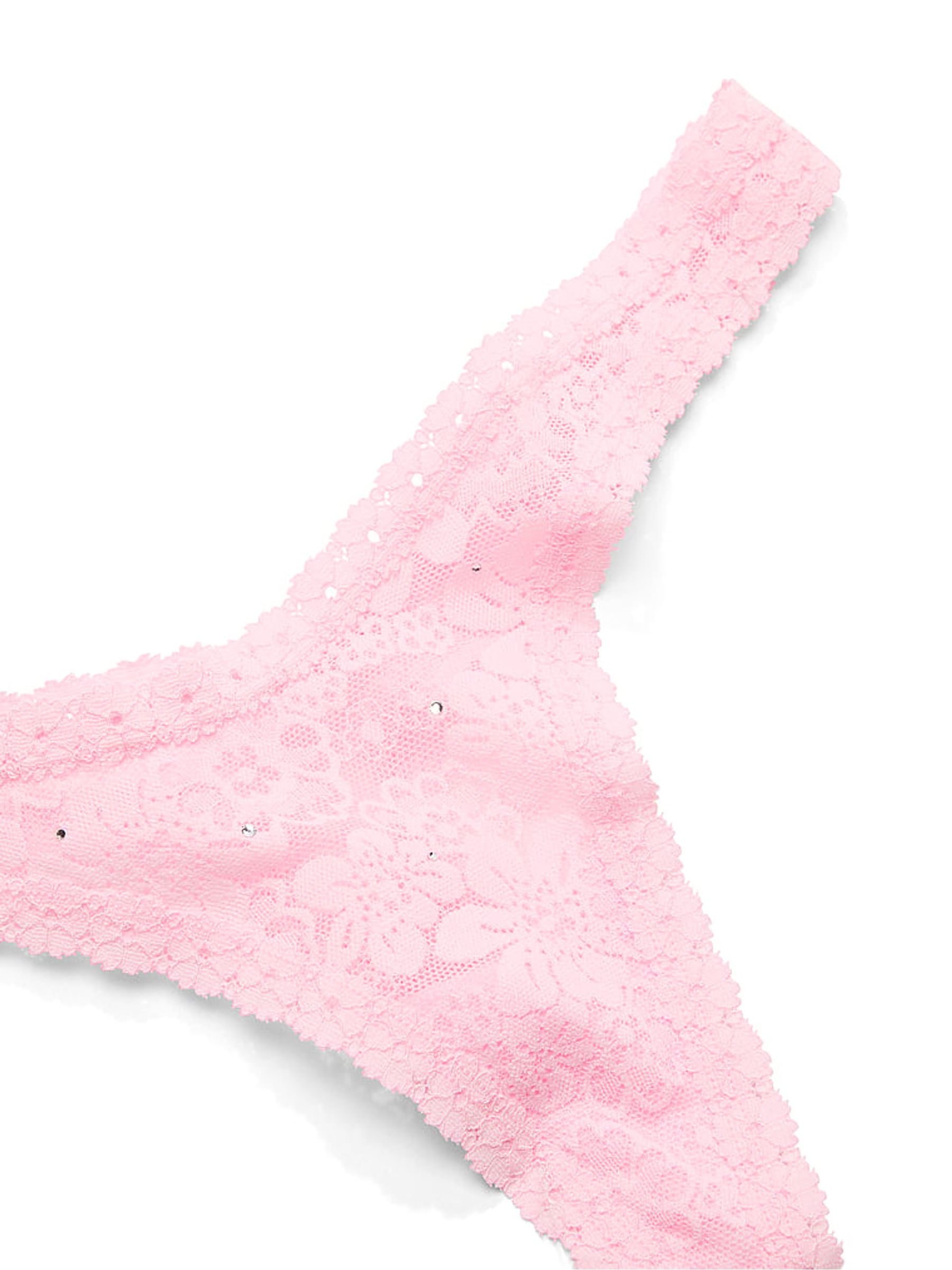 Boardwalk Pink Mini Scoop Thong Floral Lace Knickers - Image 3 of 3
