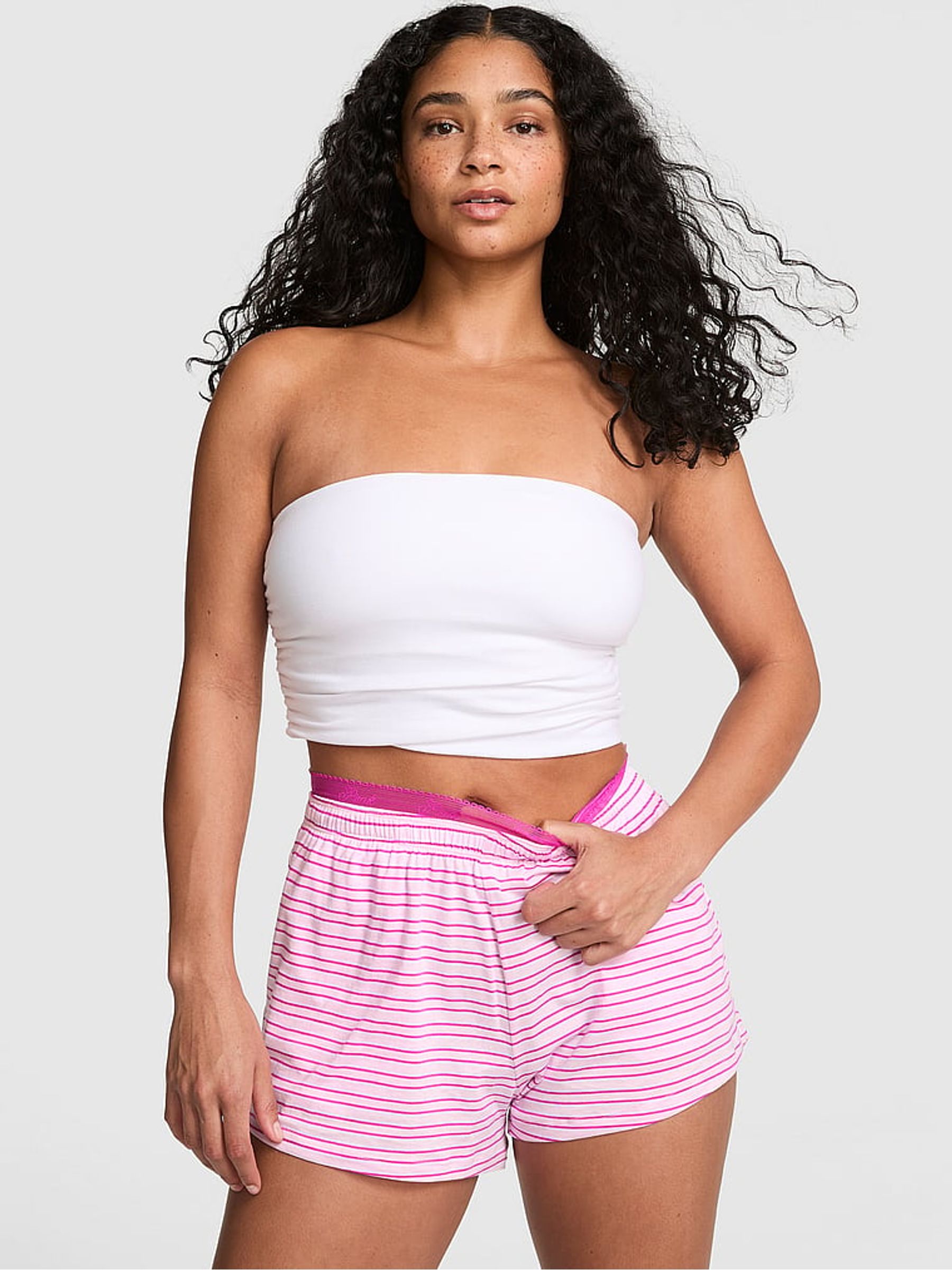 Dusty Iris Blue Jersey Short Pyjama Bottoms - Image 1 of 2
