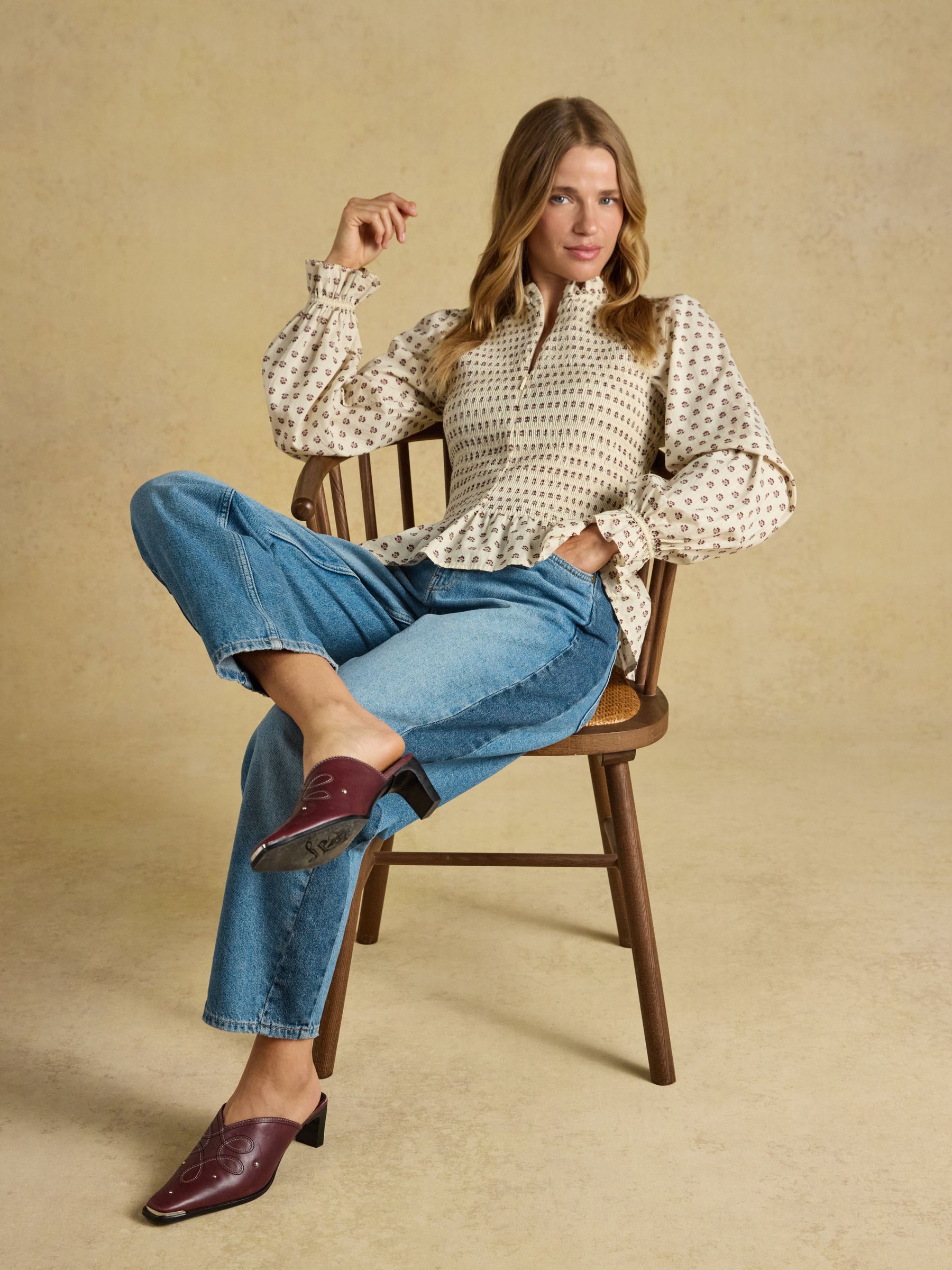 Mid Wash Hotch Potch Relaxed Fit High Waisted Jean - Image 3 of 8