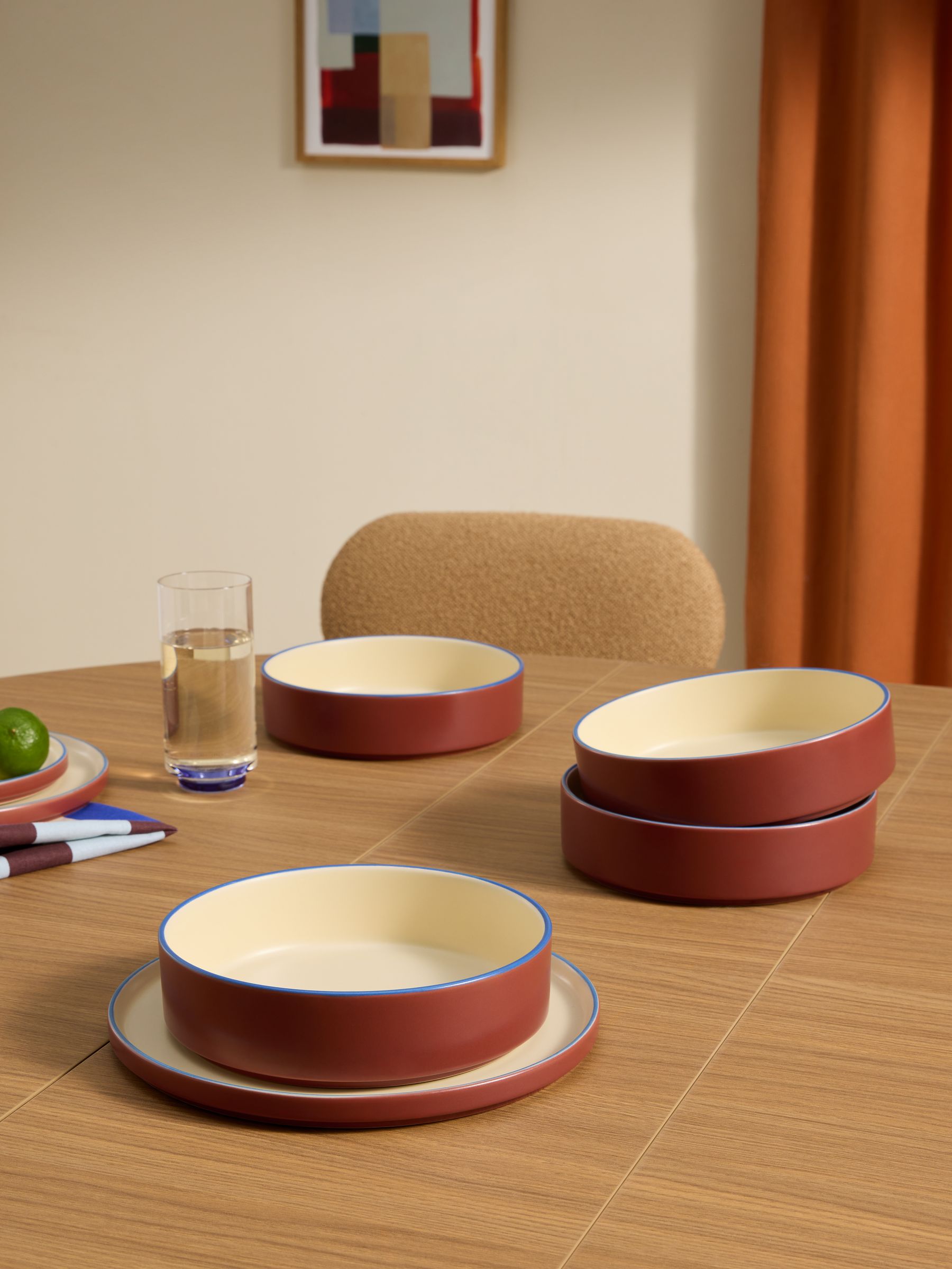 4 Pack Modern Studio Pasta Bowls in Brown - Image 1 of 2