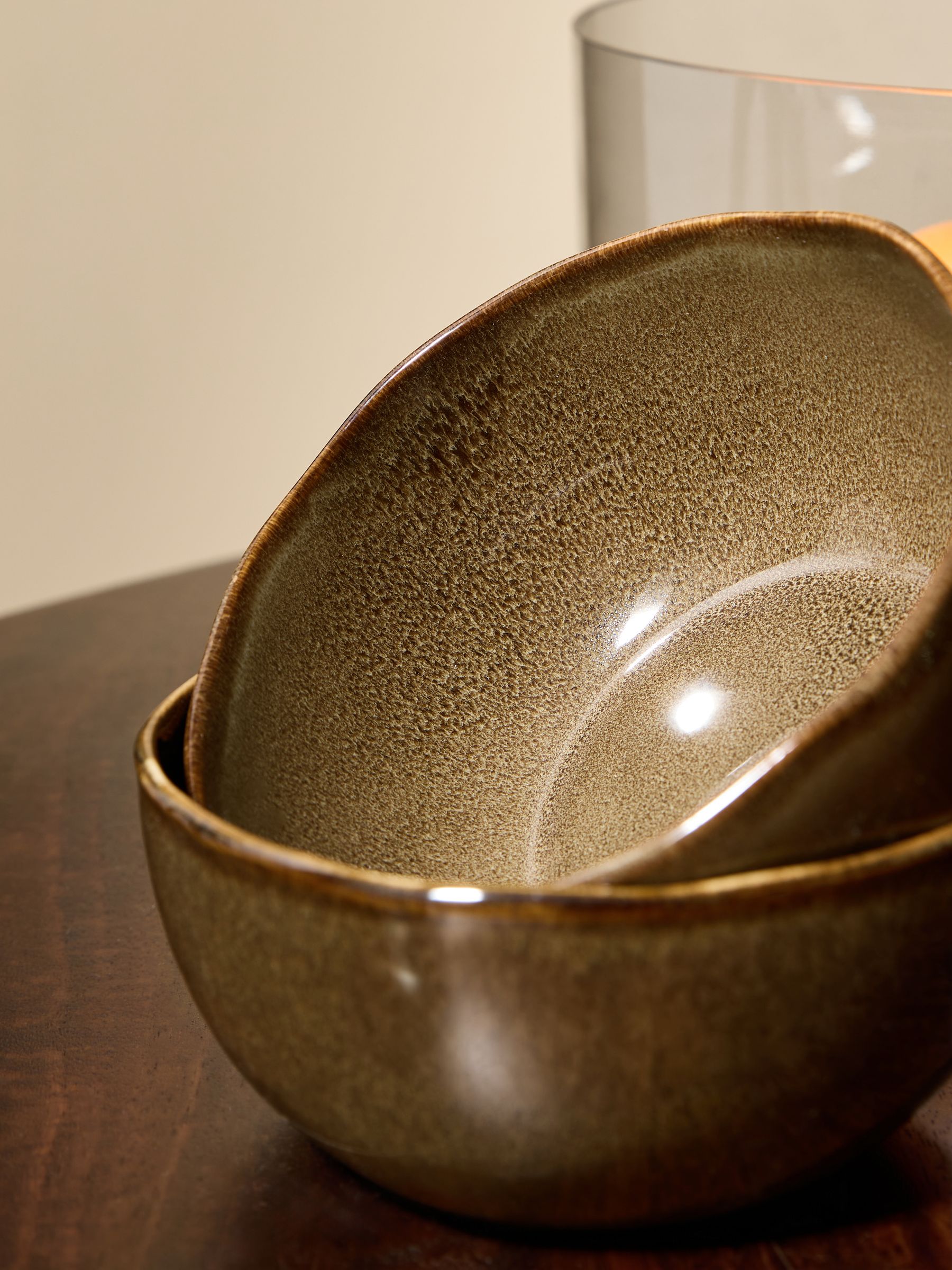 Set of 4 Vinnie Cereal Bowls in Brown - Image 3 of 5
