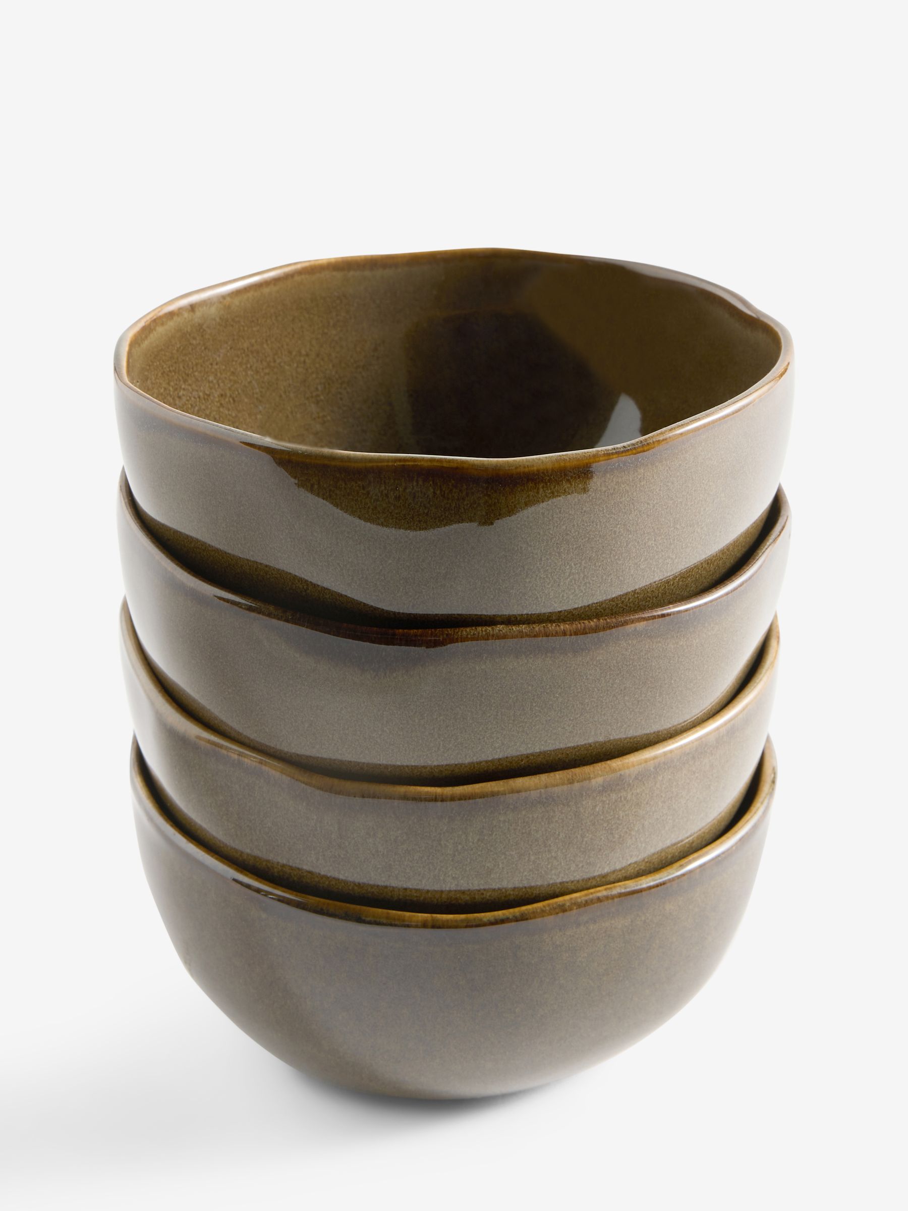 Set of 4 Vinnie Cereal Bowls in Brown - Image 5 of 5