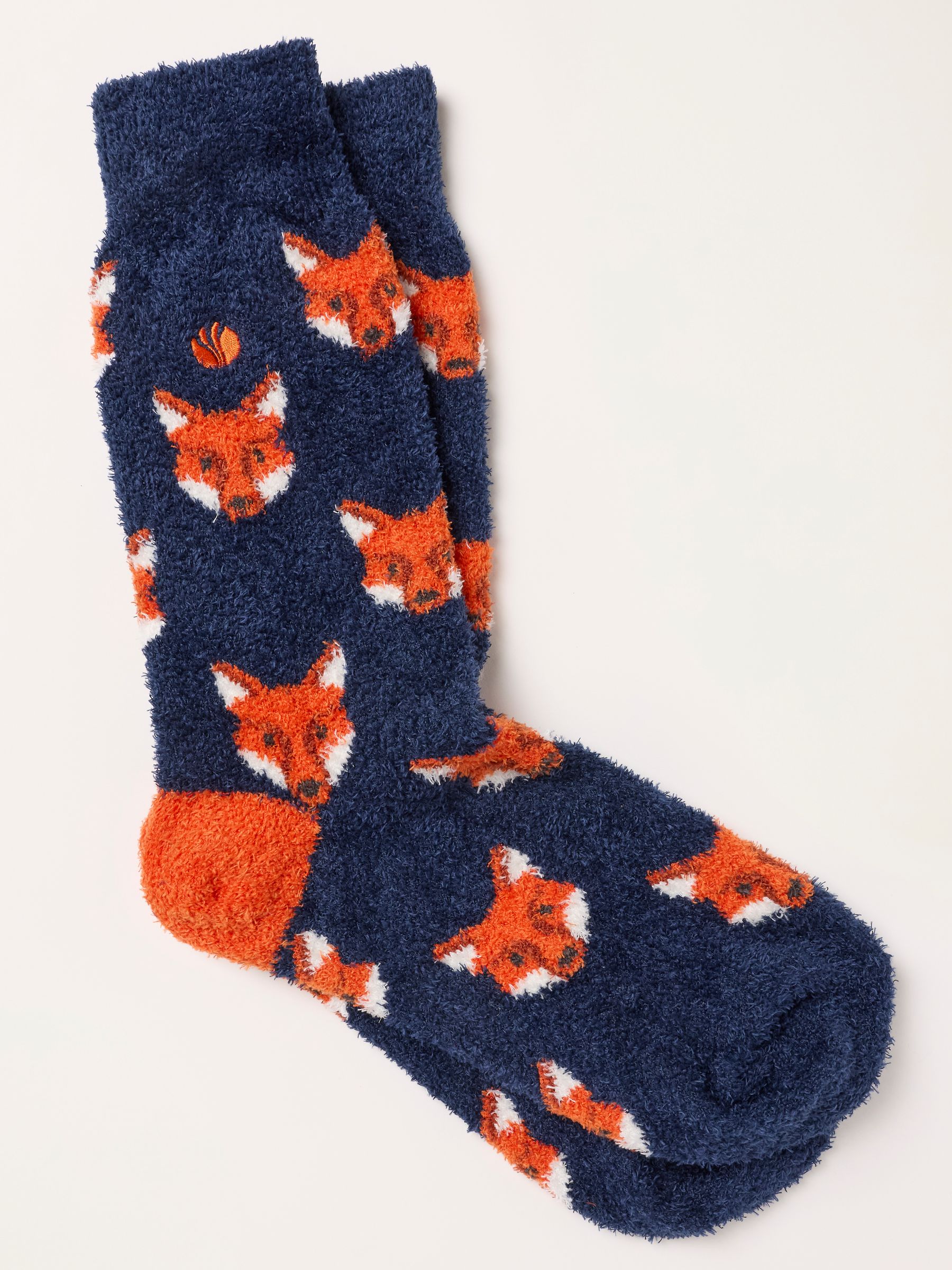 Navy Fluffy Fox Socks - Image 1 of 2
