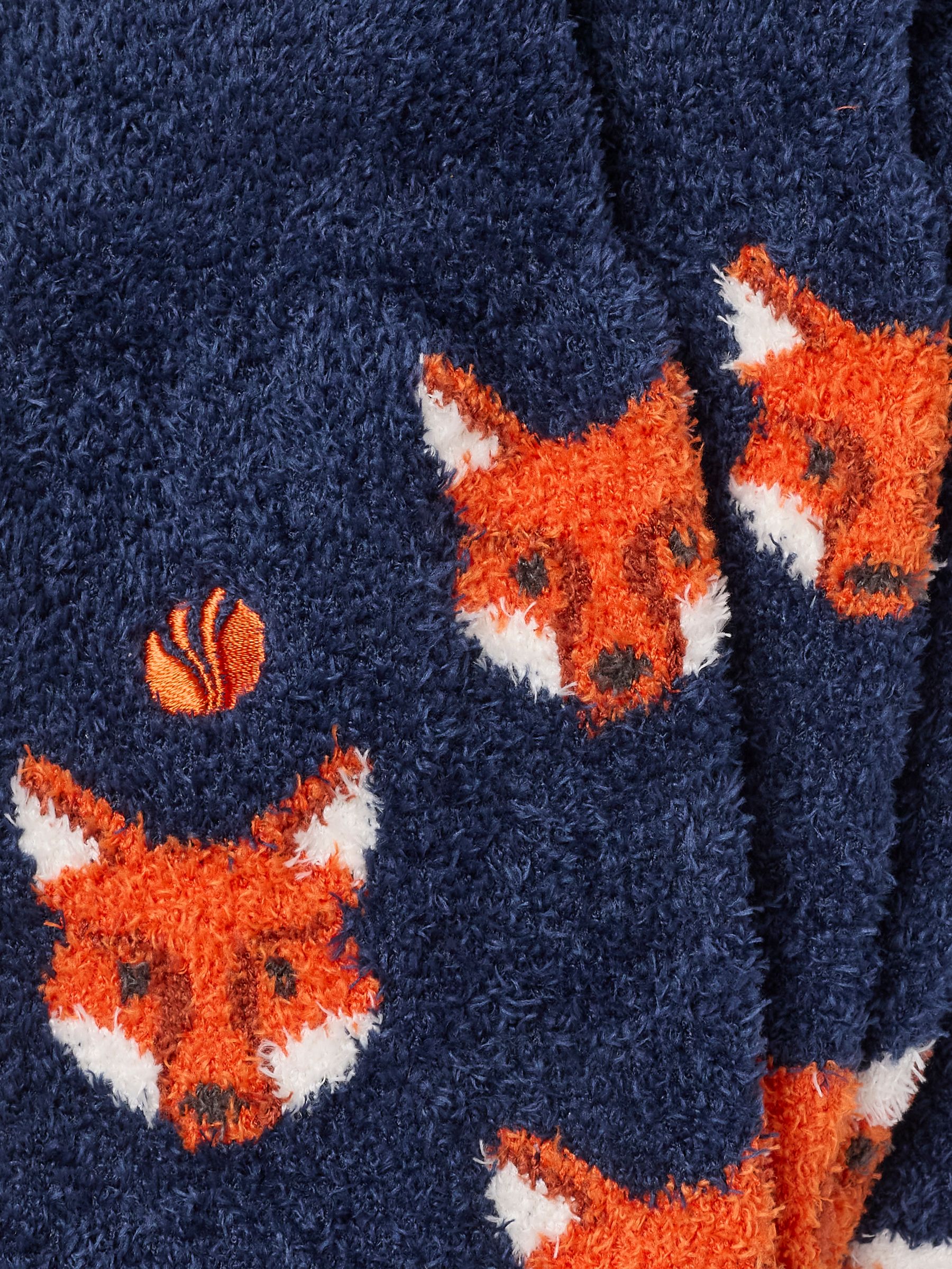 Navy Fluffy Fox Socks - Image 2 of 2