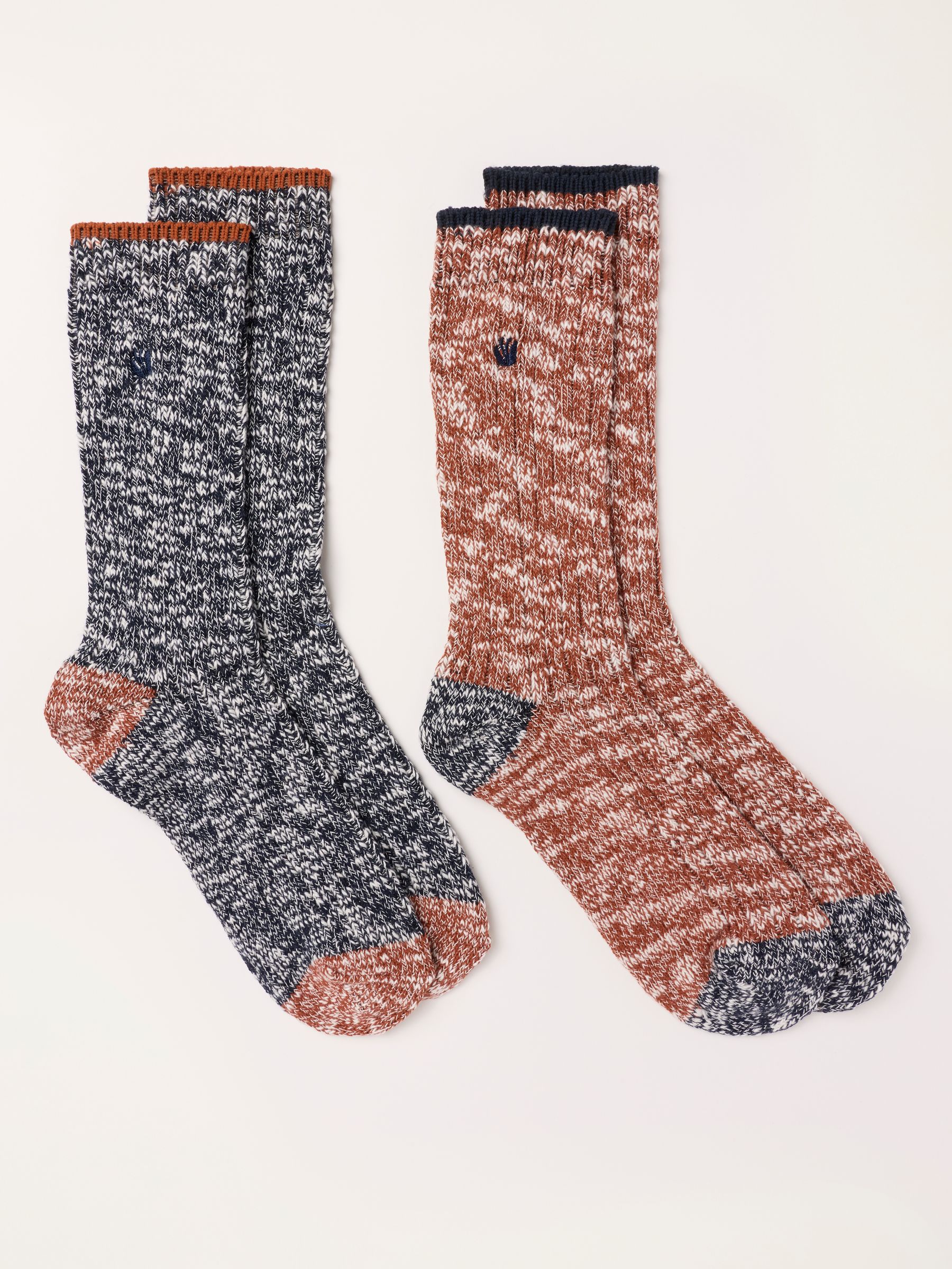 2 Pack Orange/Grey Boot Socks - Image 2 of 3