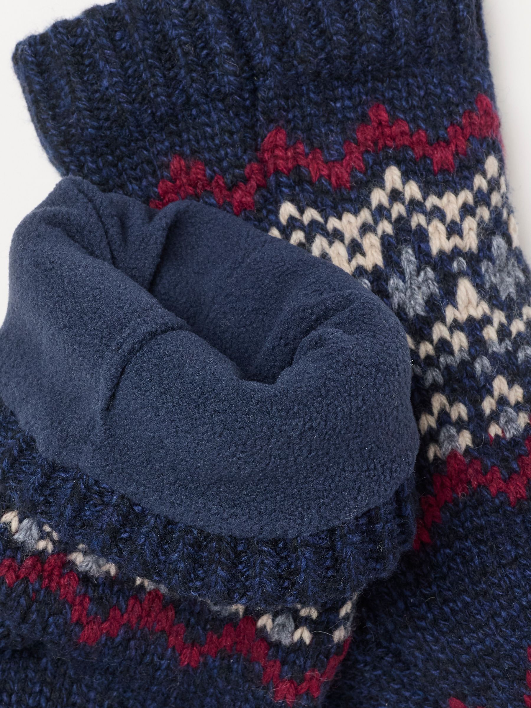 Fairisle Slipper Socks in Navy - Image 2 of 2 Fairisle Slipper Socks in Navy - Image 2 of 2