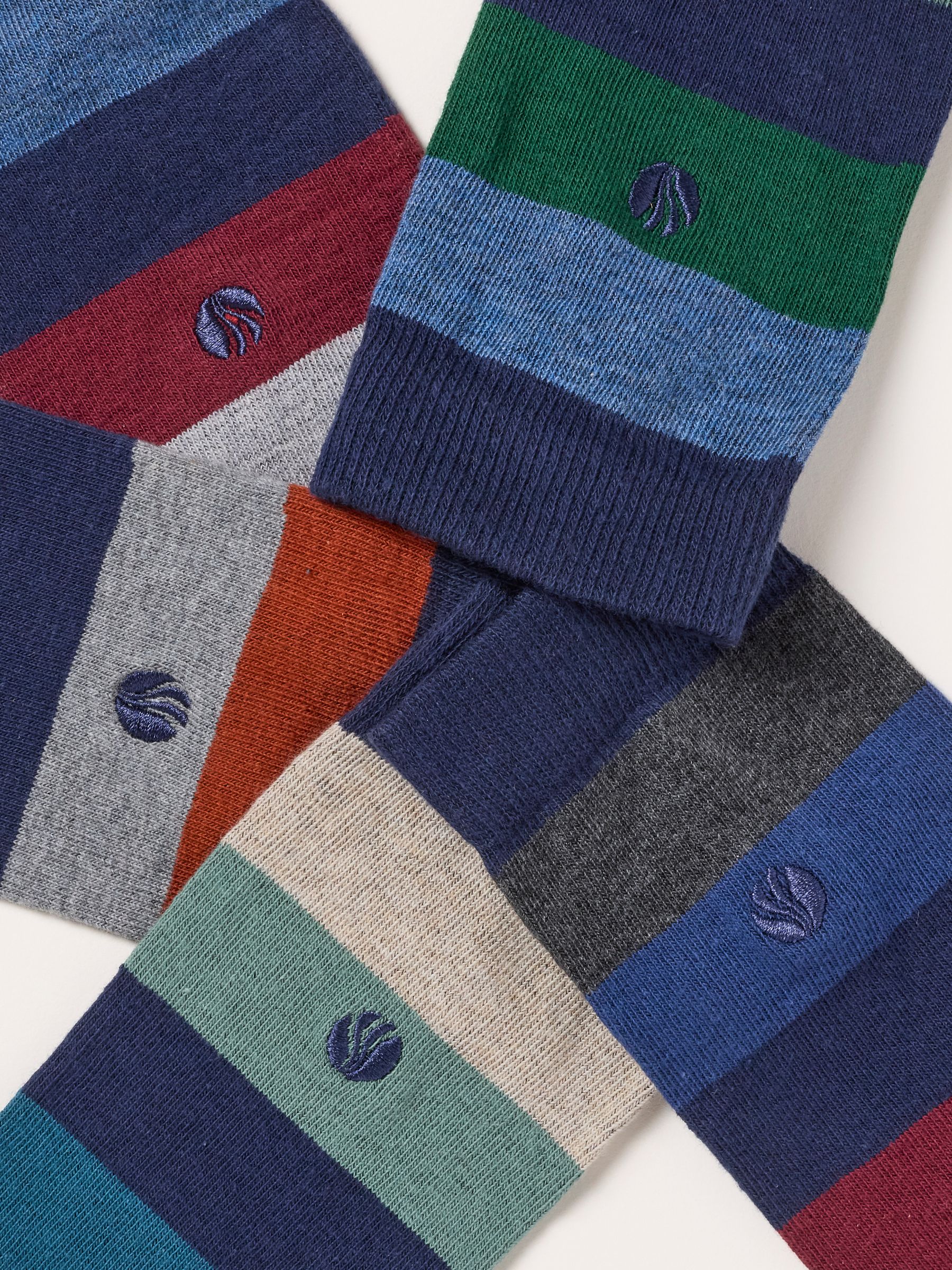 Multi Colour 5 Pairs of Striped Socks - Image 2 of 3