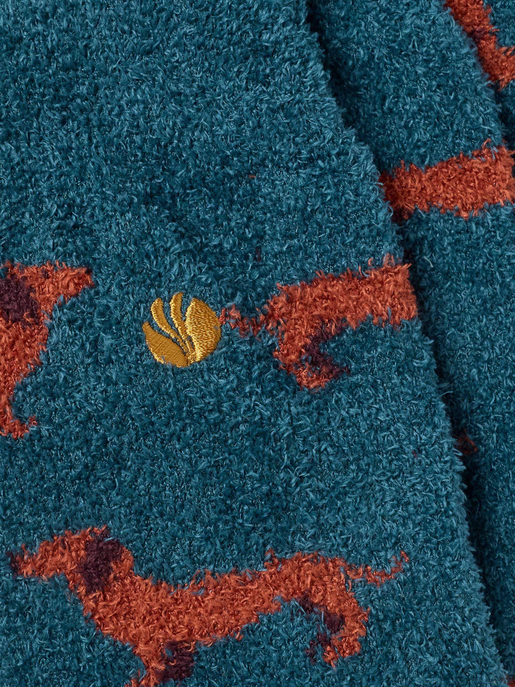 Teal Blue Fluffy Dog Socks - Image 2 of 2