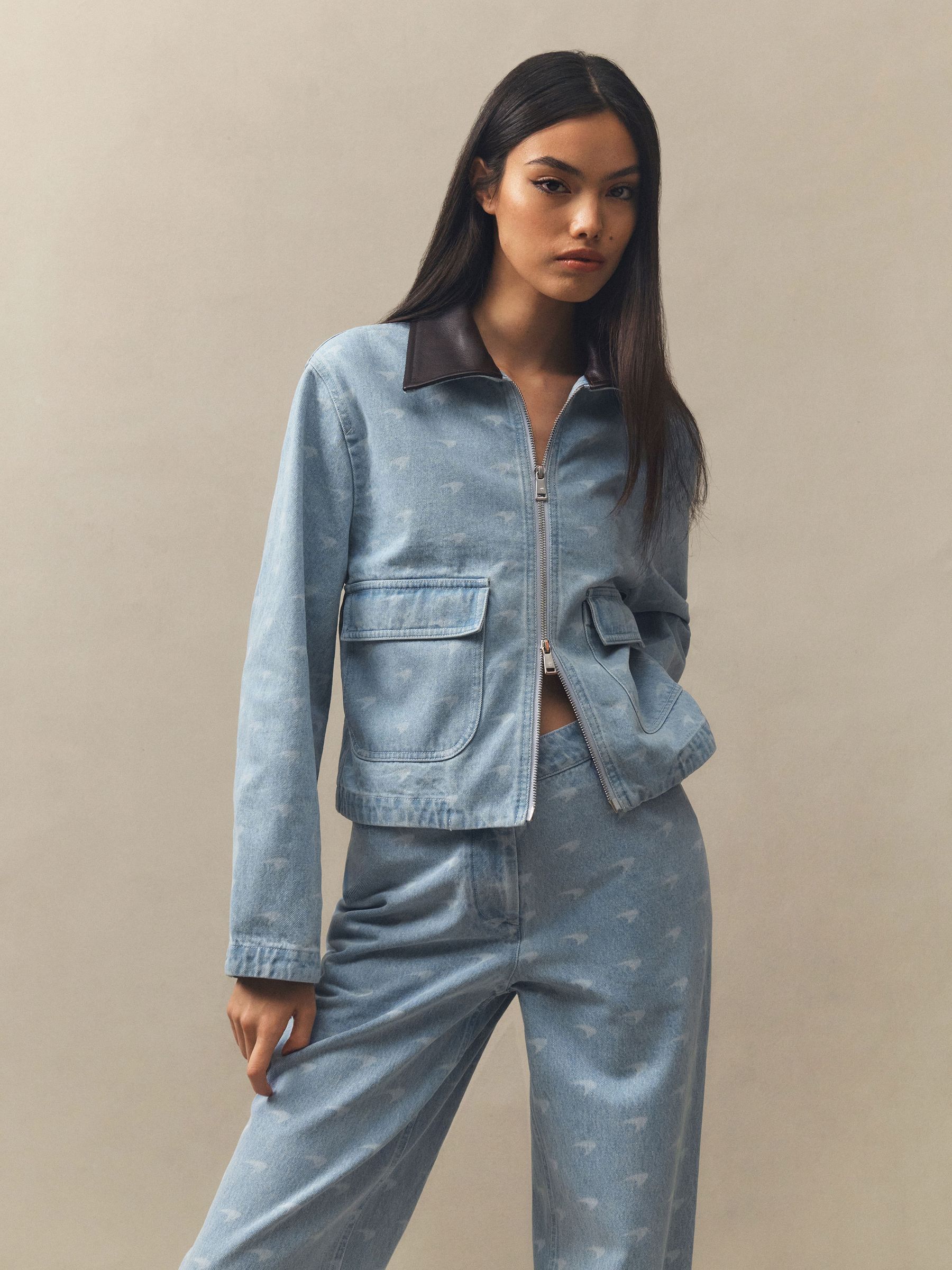 McLaren Soft Blue Racing Speedmark Denim Jacket in Soft Blue - Image 1 of 7