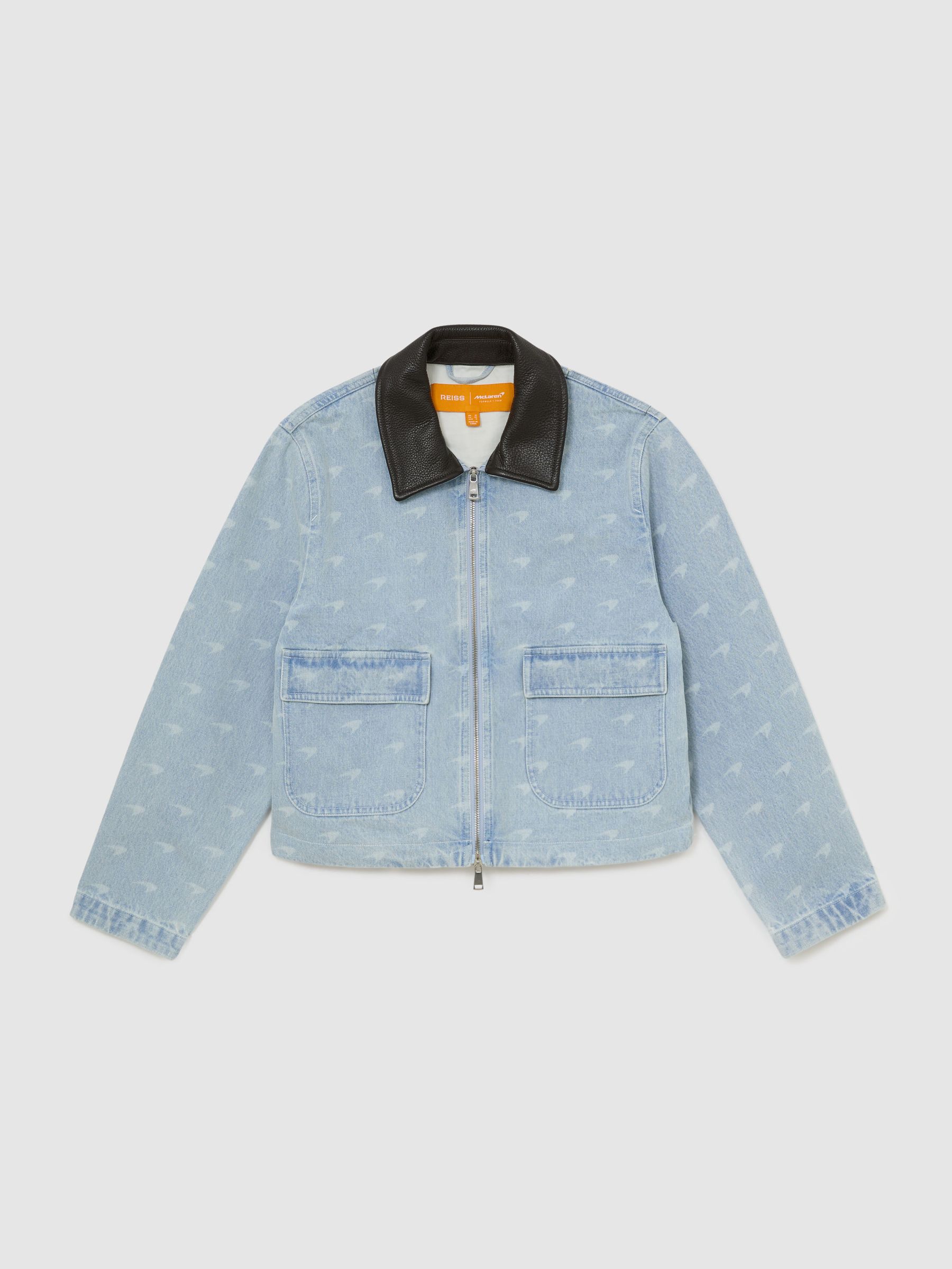 McLaren Soft Blue Racing Speedmark Denim Jacket in Soft Blue - Image 2 of 7