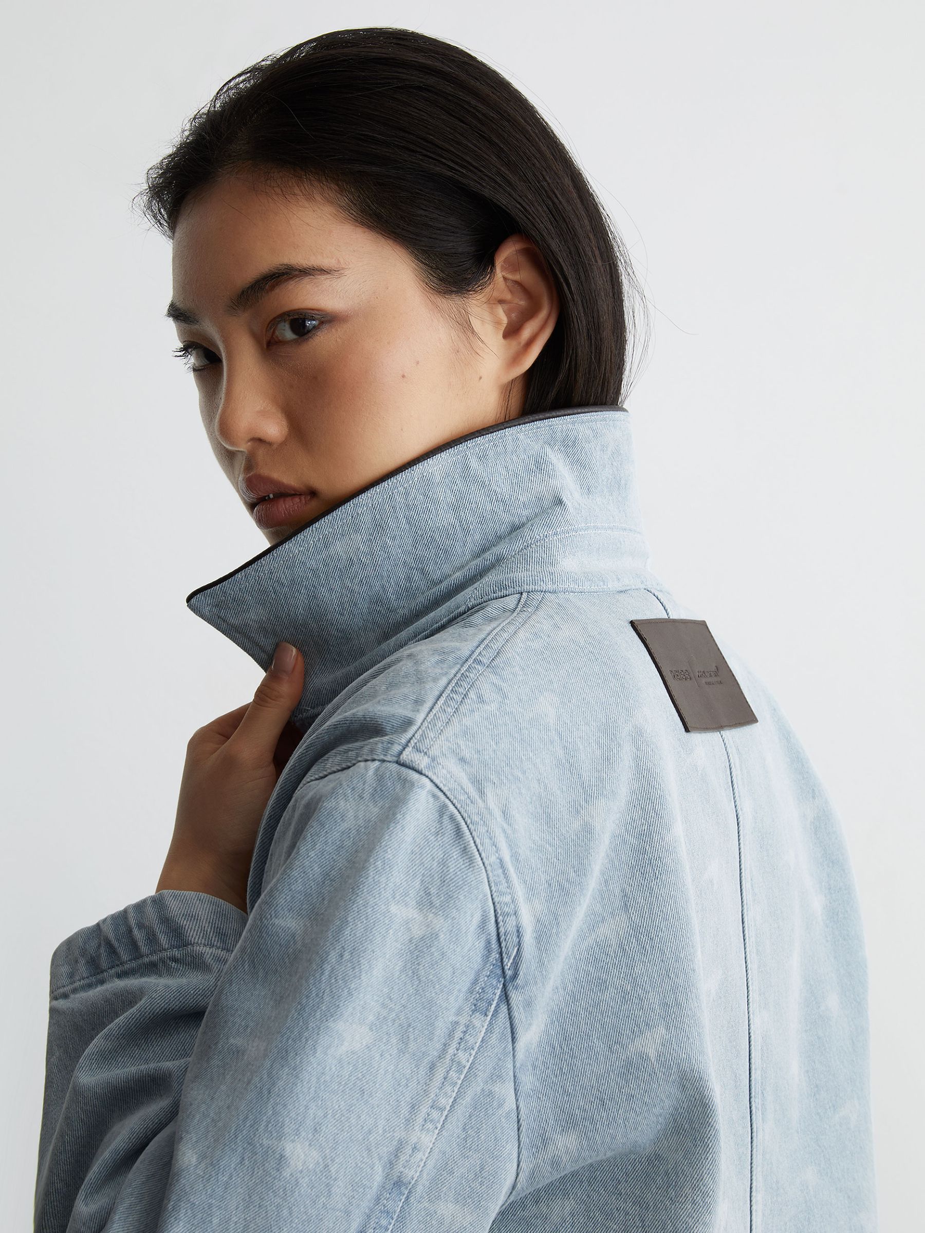 McLaren Soft Blue Racing Speedmark Denim Jacket in Soft Blue - Image 4 of 7