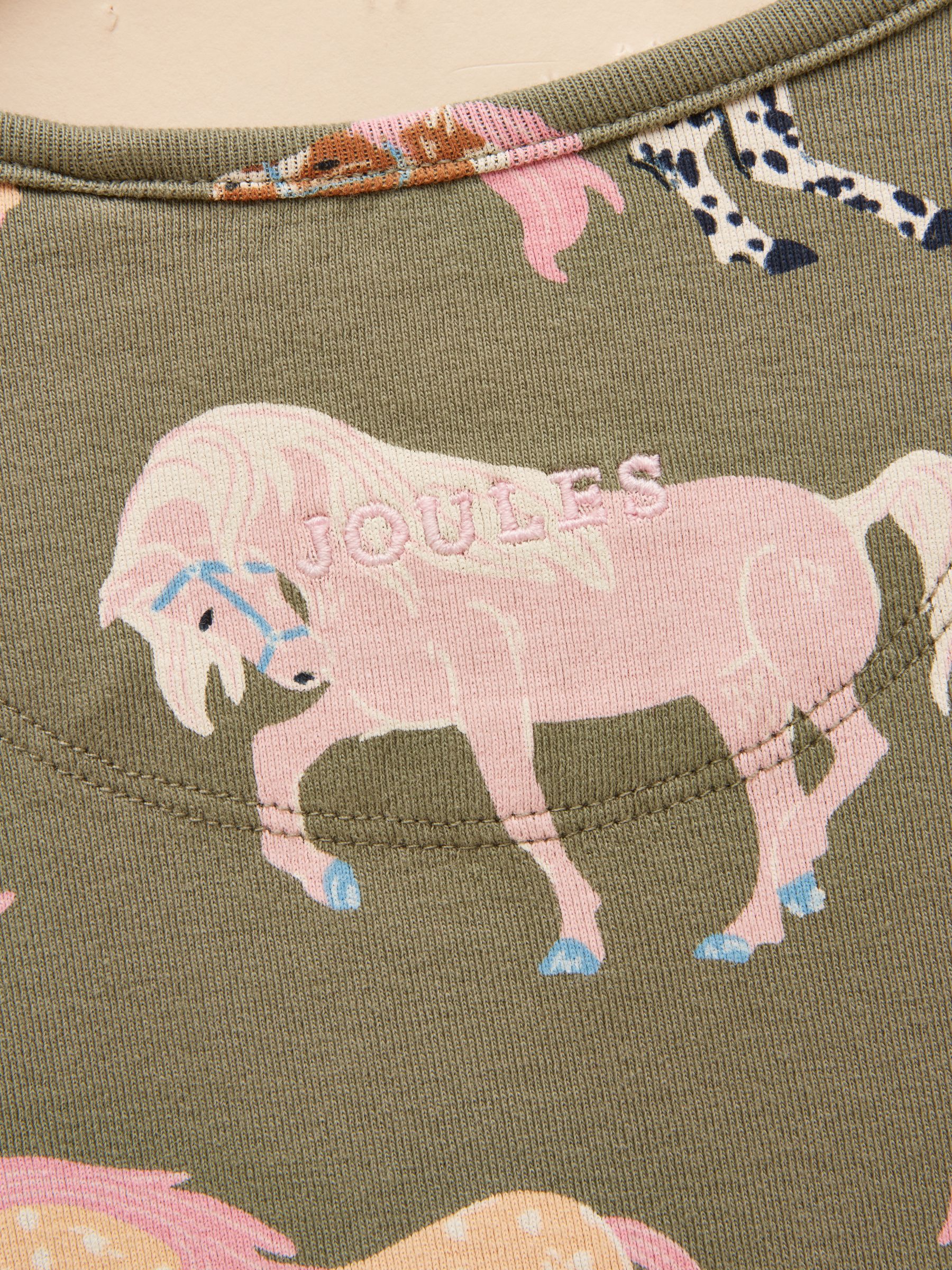 Girls' Kipwell Khaki Horses Long Sleeve Pyjama Set - Image 6 of 8