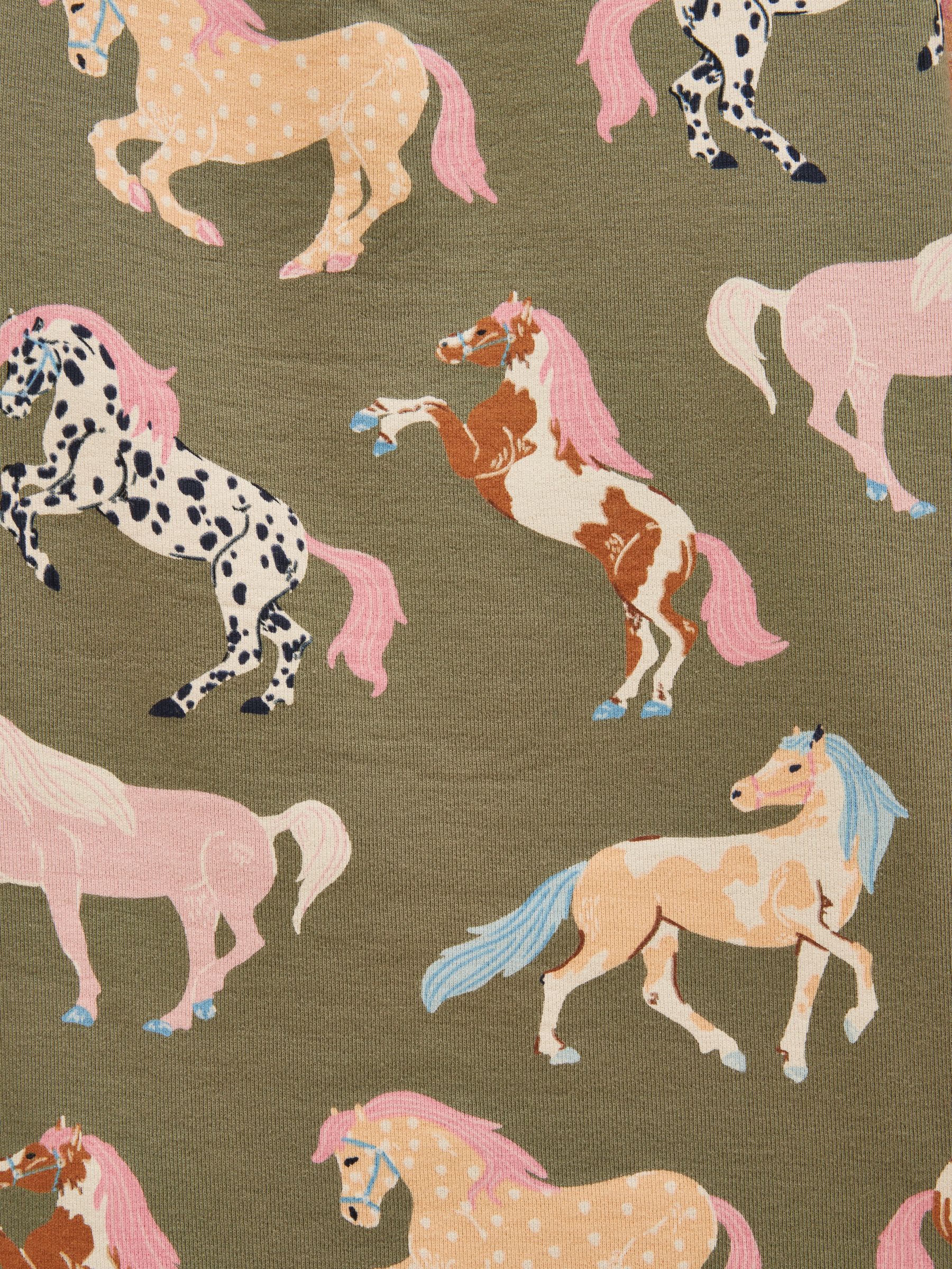 Girls' Kipwell Khaki Horses Long Sleeve Pyjama Set - Image 7 of 8
