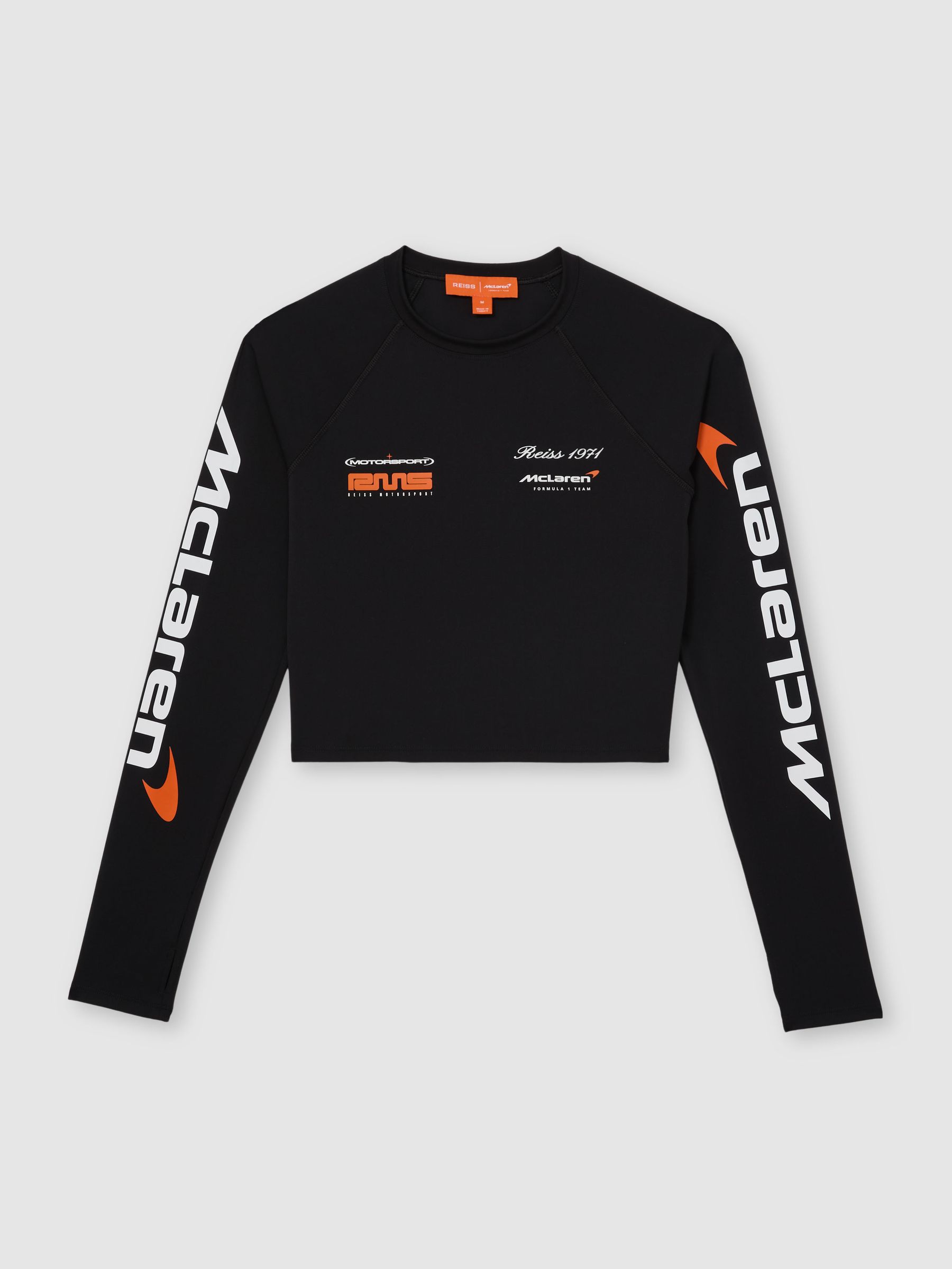 McLaren Racing Logo-Print Cropped Top in Black - Image 2 of 8
