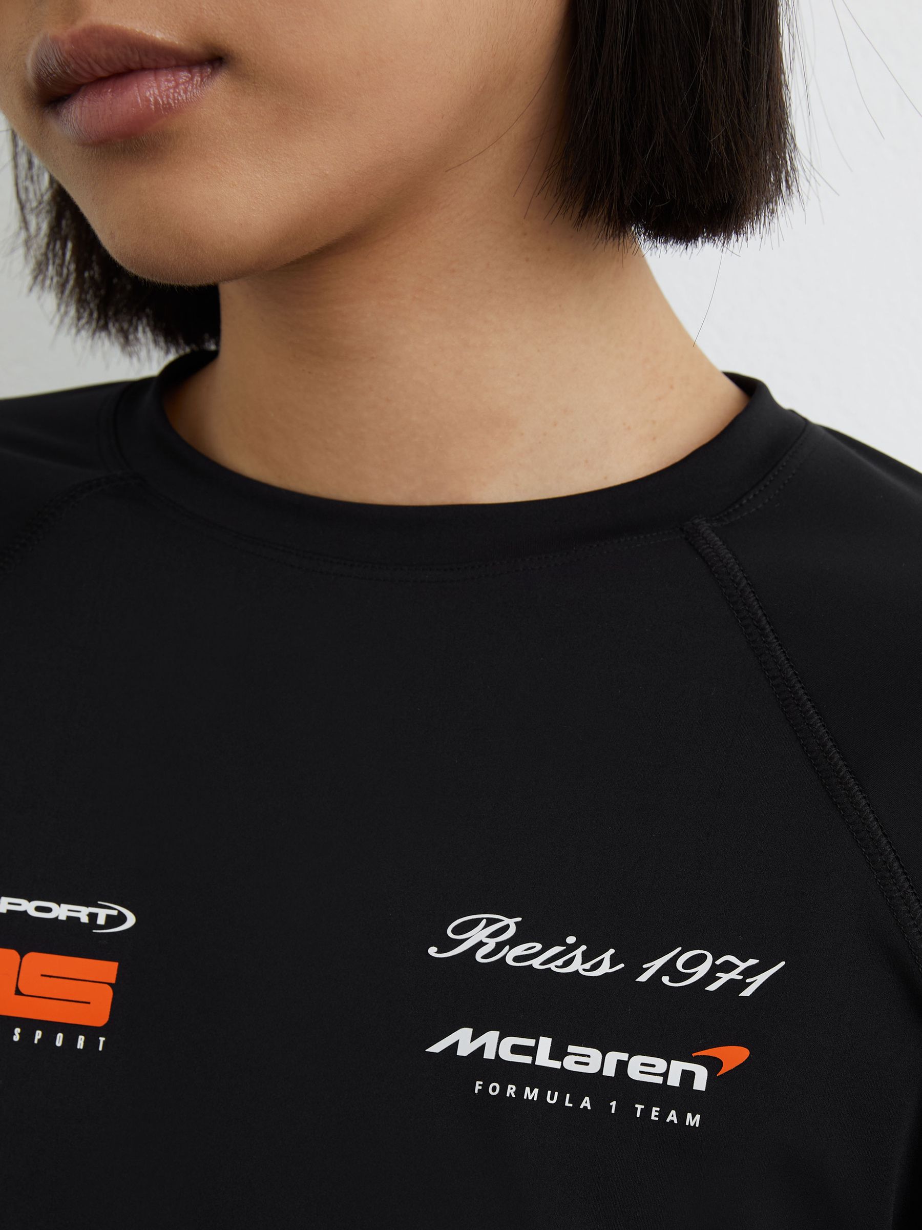 McLaren Racing Logo-Print Cropped Top in Black - Image 5 of 8