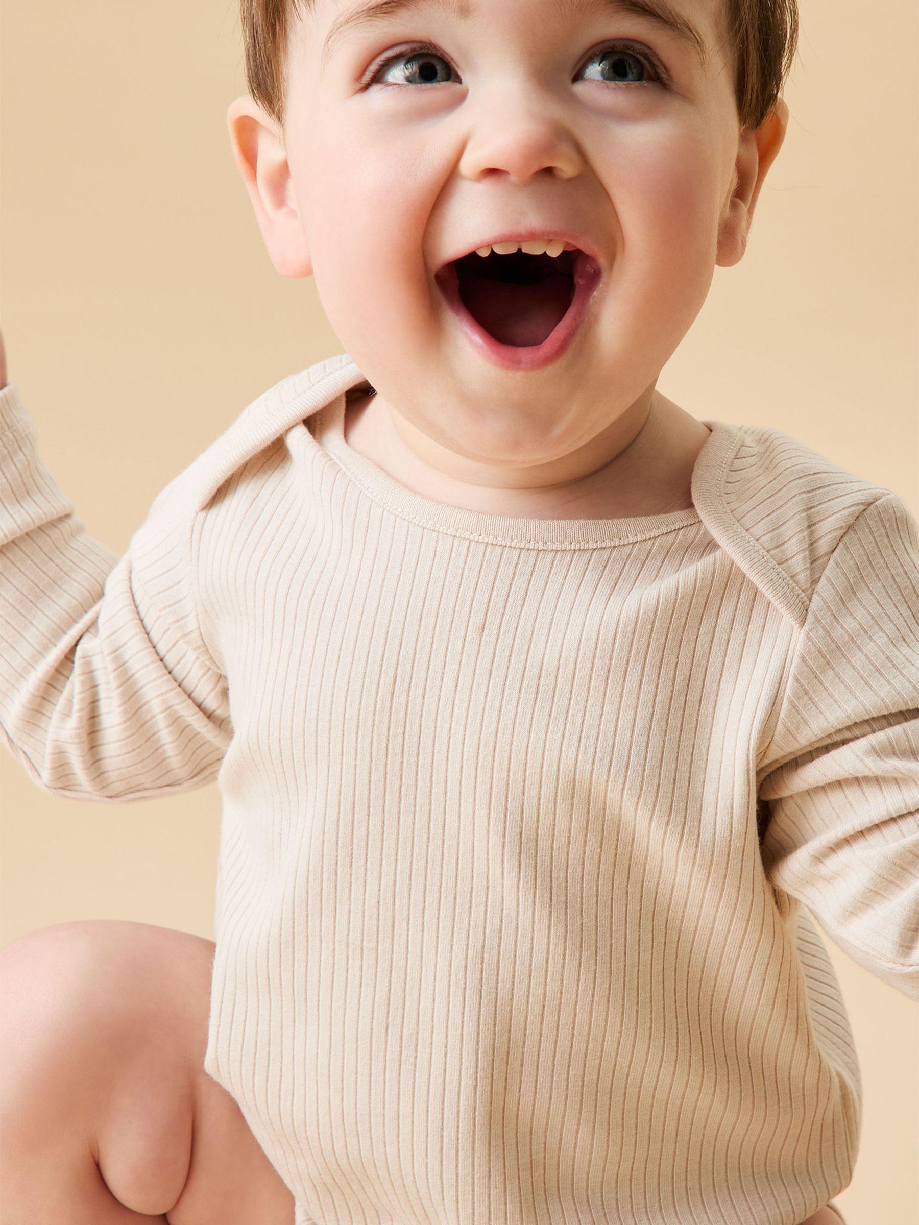 MORI Ecru White Ribbed Long Sleeve Bodysuit - Image 2 of 2