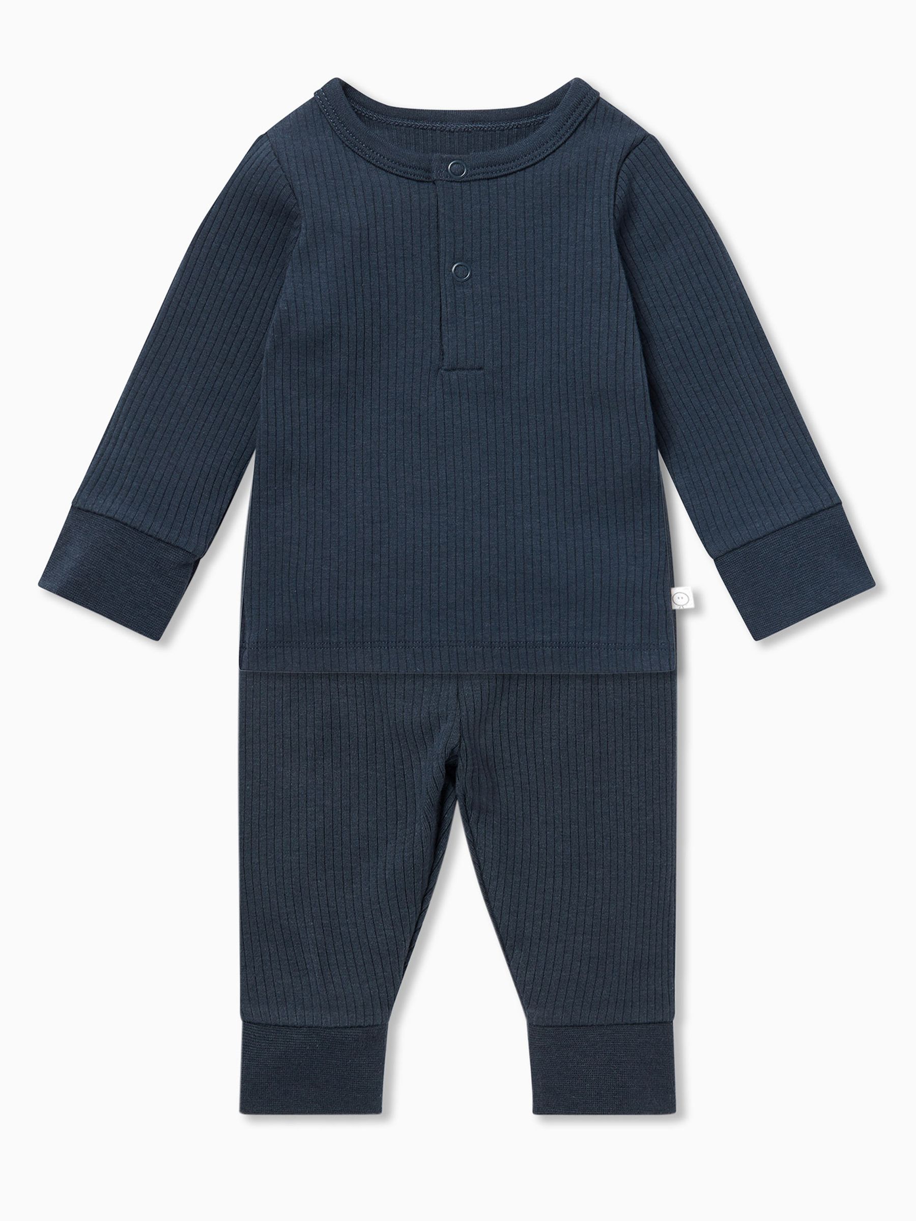 MORI Navy Ribbed Pyjamas - Image 2 of 4
