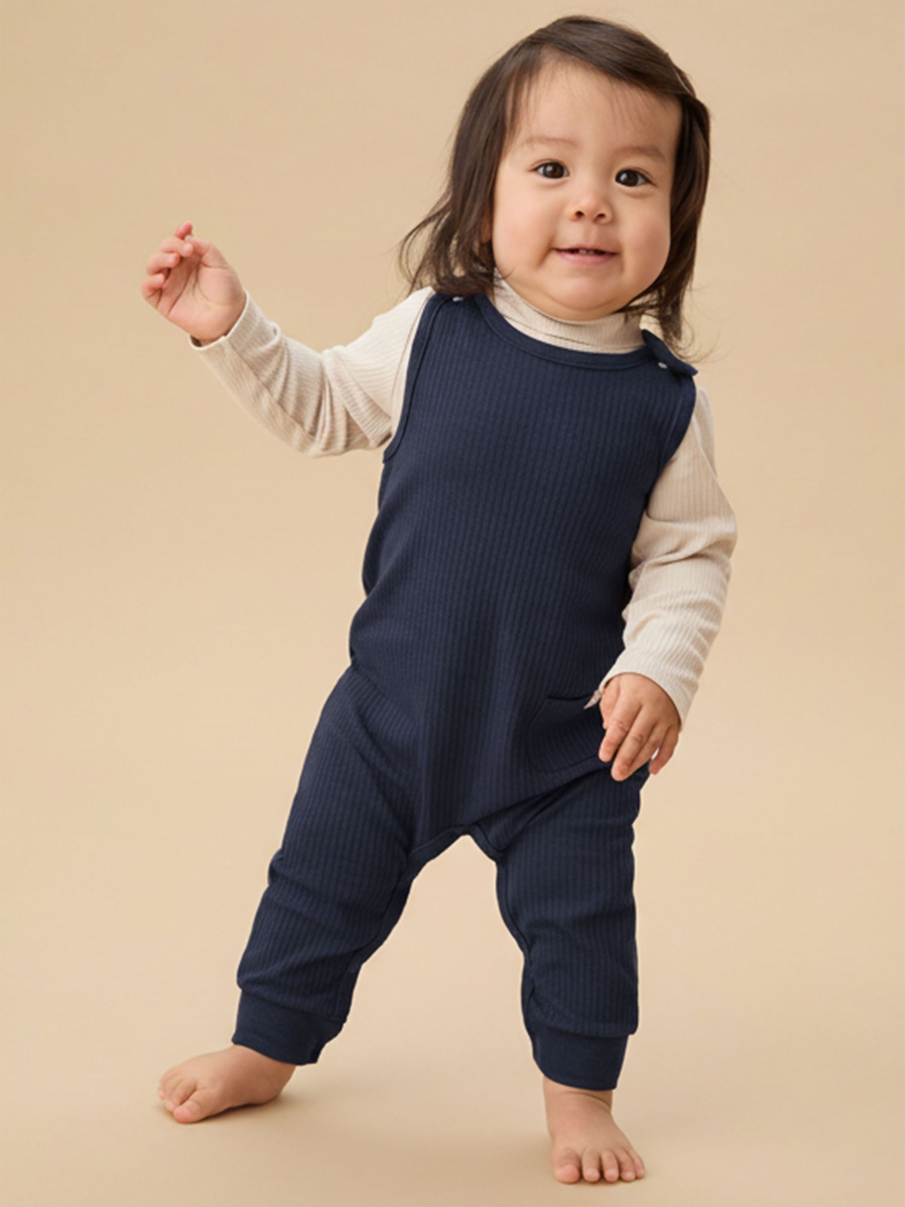 MORI Navy Ribbed Romper - Image 1 of 2