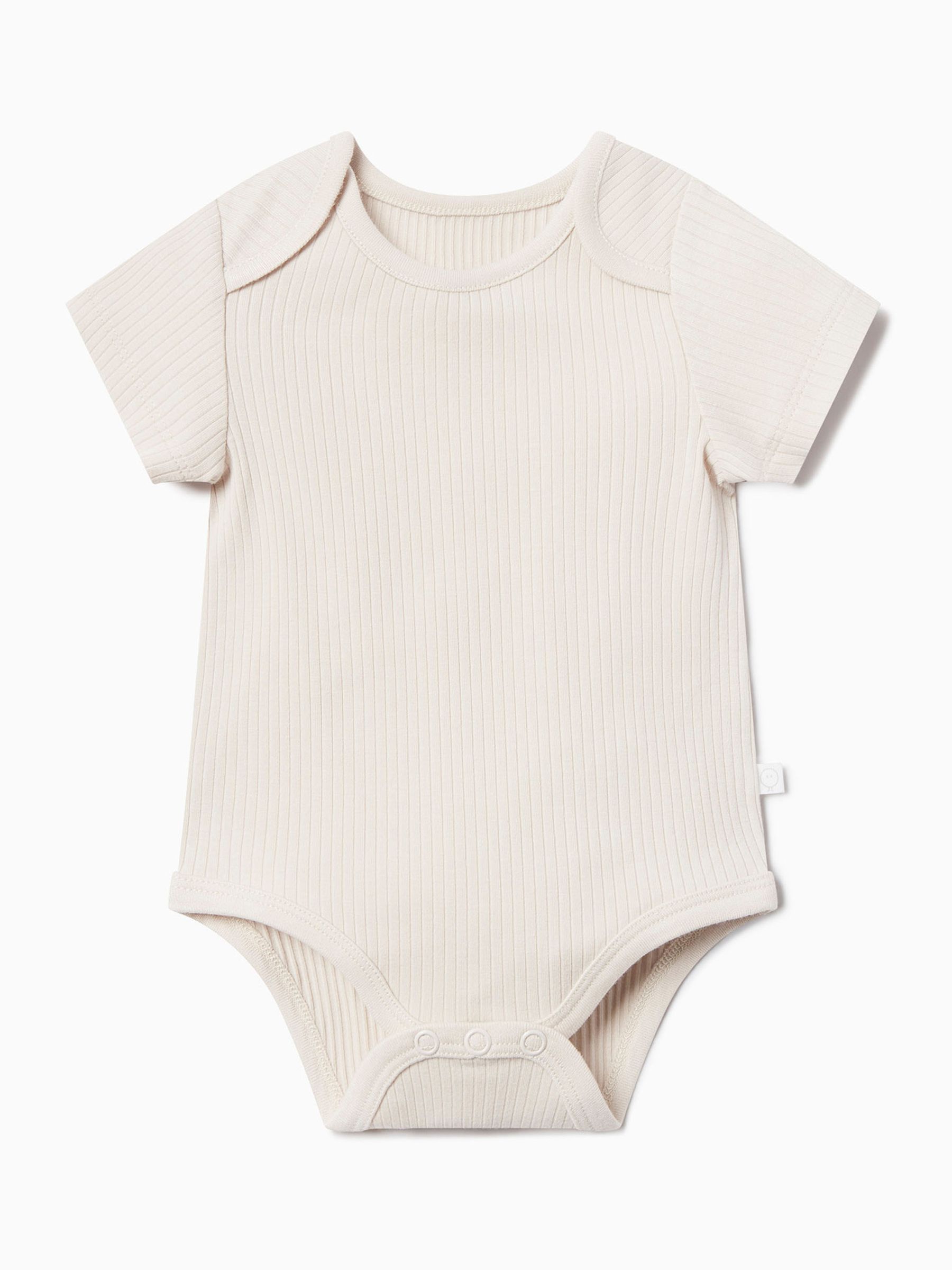 MORI Ecru Marl Ribbed Short Sleeve Bodysuit - Image 1 of 1
