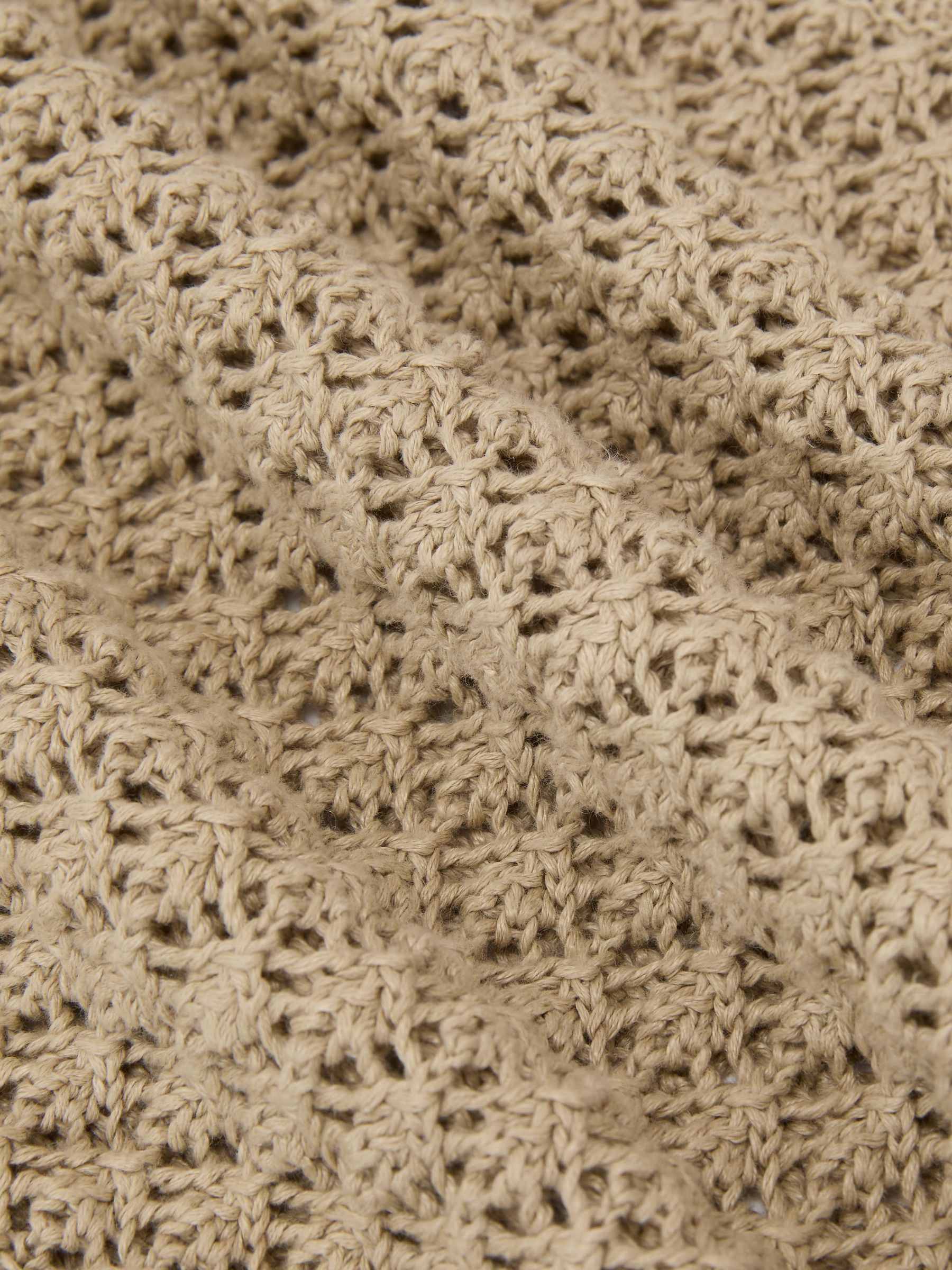 Linen Open-Stitch Knitted Vest in Neutral - image 2