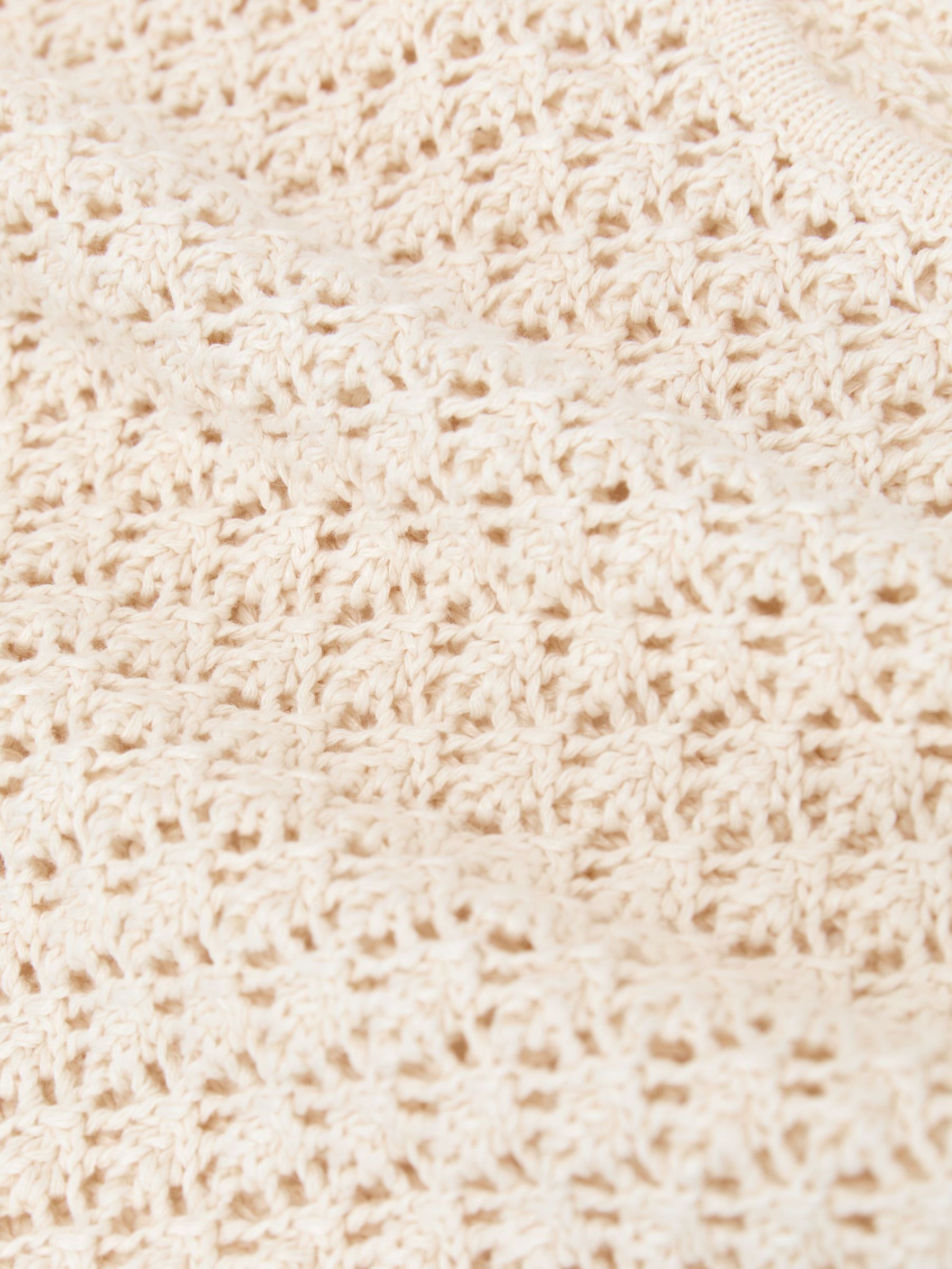 Linen Open-Stitch Knitted Vest in Ivory - image 3