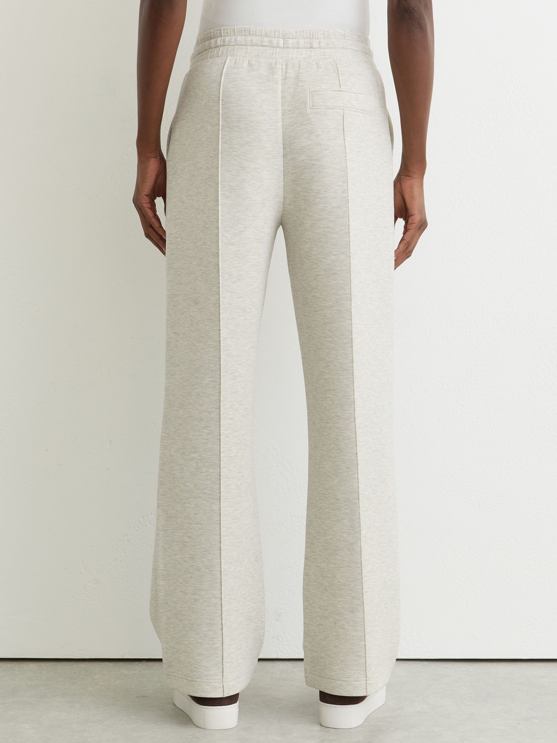 Petite Premium Interlock Wide-Leg Joggers in Grey Marl - Image 5 of 7
