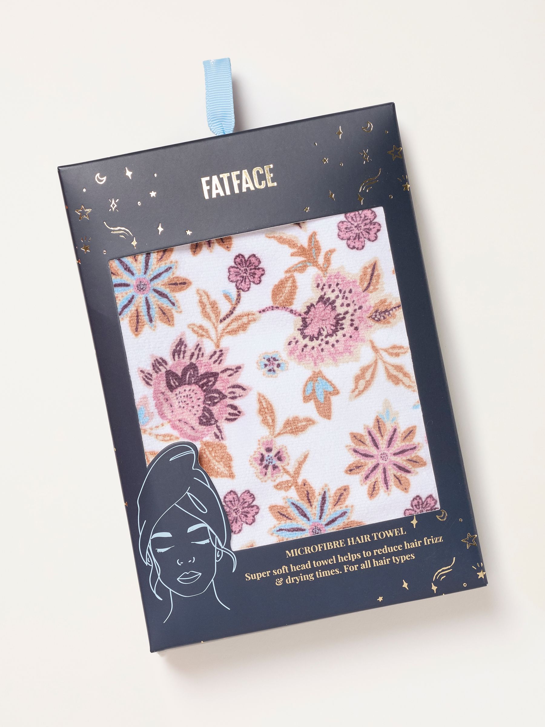 White Floral Printed Hair Wrap Towel - Image 2 of 3