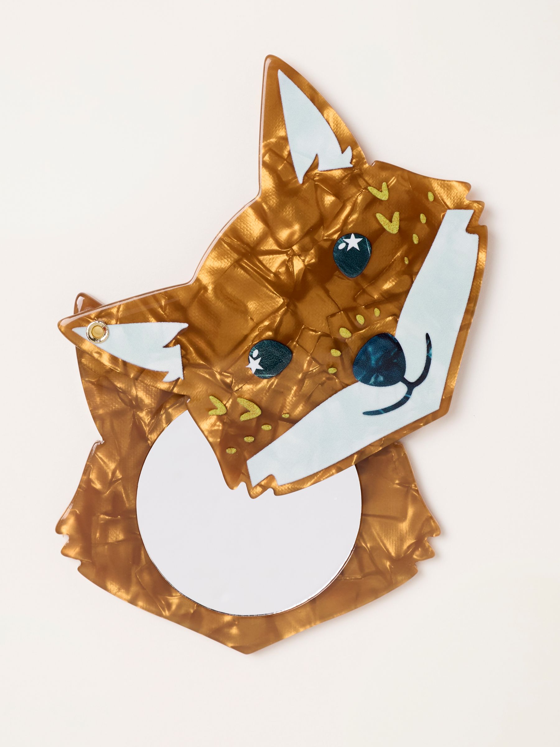 Orange Fox Print Resin Mirror - Image 2 of 3 Orange Fox Print Resin Mirror - Image 2 of 3