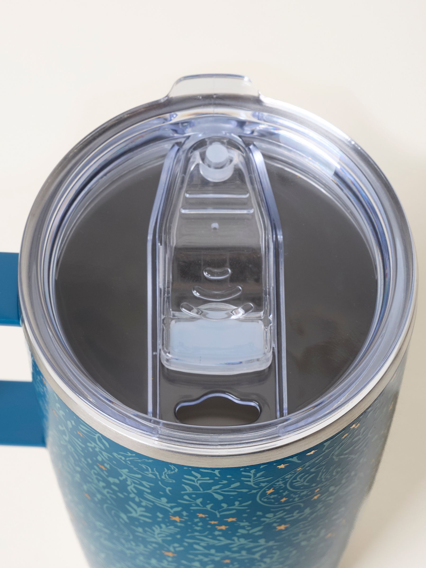 Teal Blue Woodland Star Print Travel Mug - Image 2 of 3