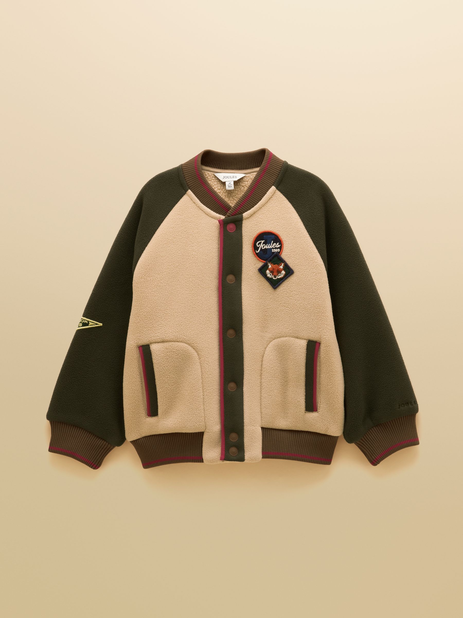 Boys' Camden Tan Brown Fleece Bomber Jacket - Image 1 of 5 Boys' Camden Tan Brown Fleece Bomber Jacket - Image 1 of 5