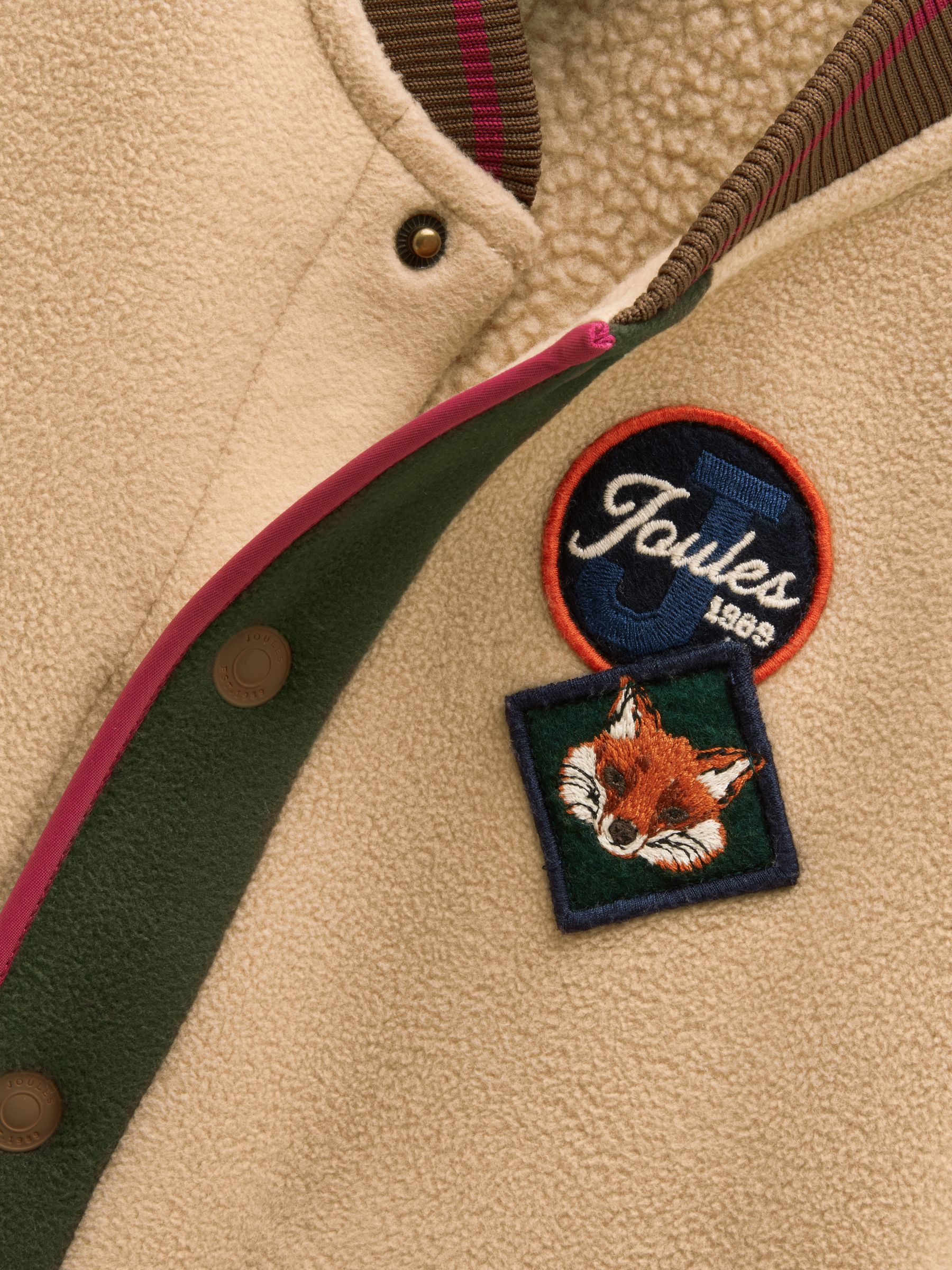 Boys' Camden Tan Brown Fleece Bomber Jacket - Image 3 of 5