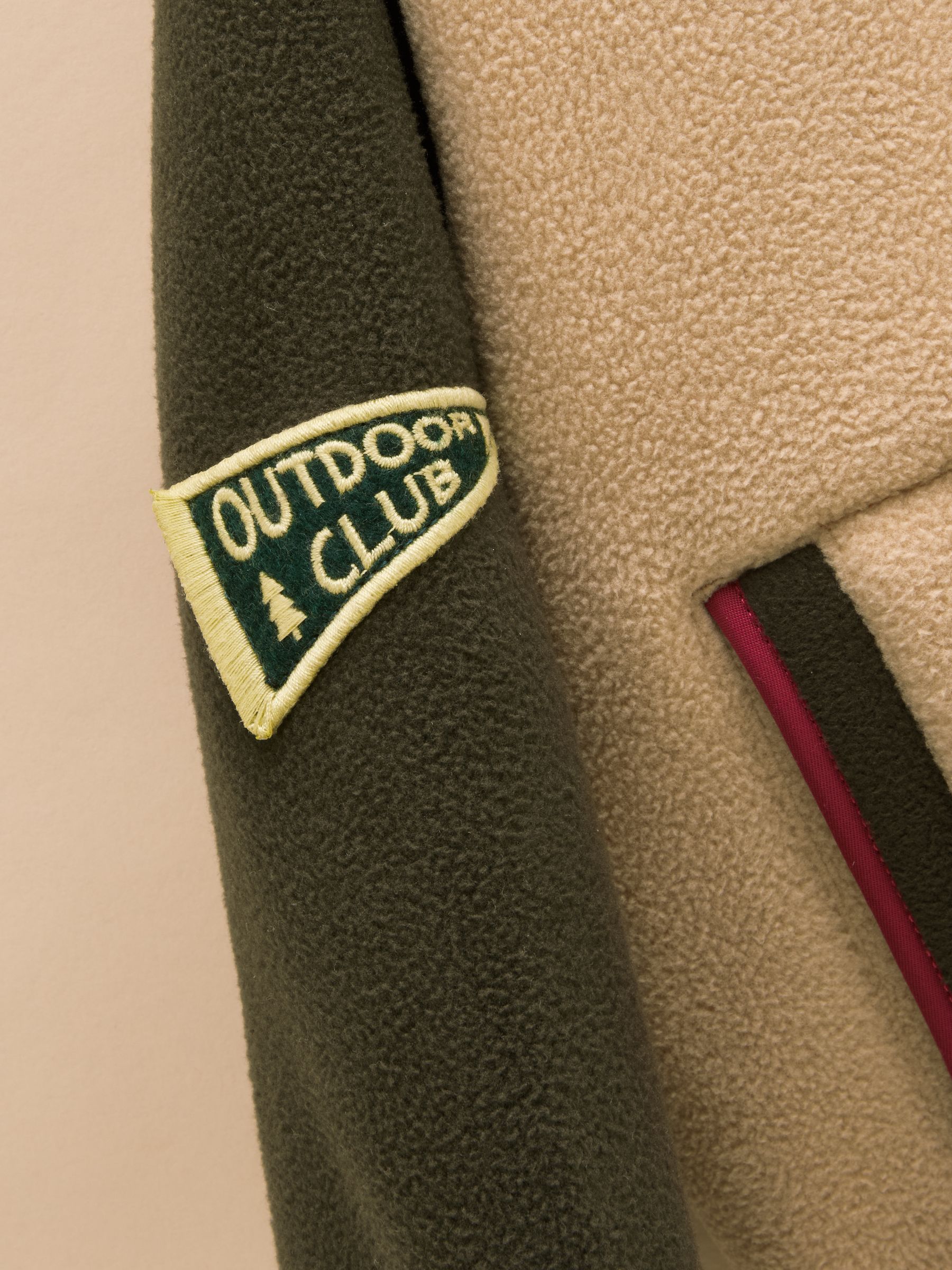 Boys' Camden Tan Brown Fleece Bomber Jacket - Image 4 of 5