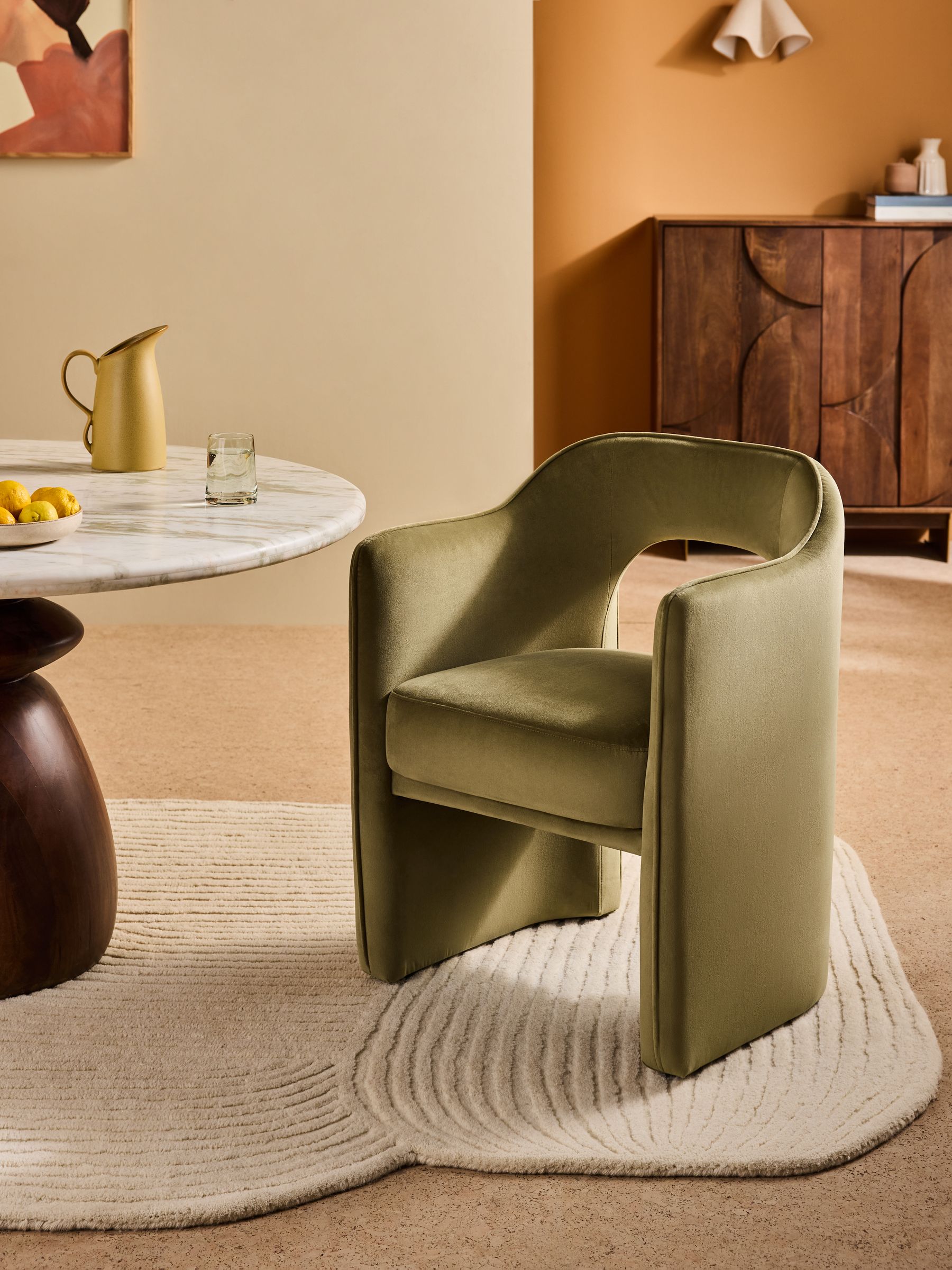 Sariah Dining Chair in Fern Green Velvet - Image 1 of 5