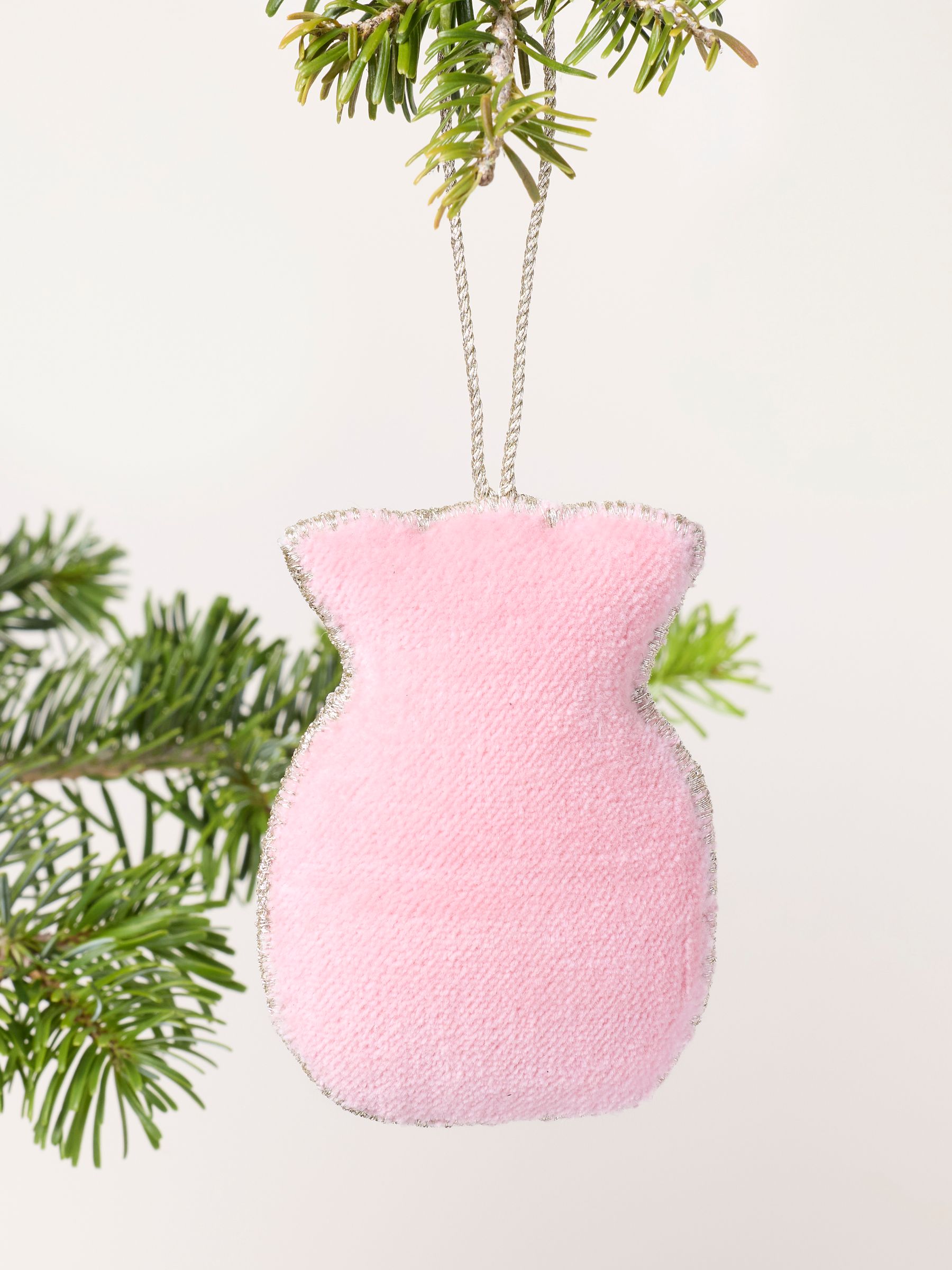 Teal Blue Pig in Blanket Beaded Christmas Decoration - Image 3 of 3