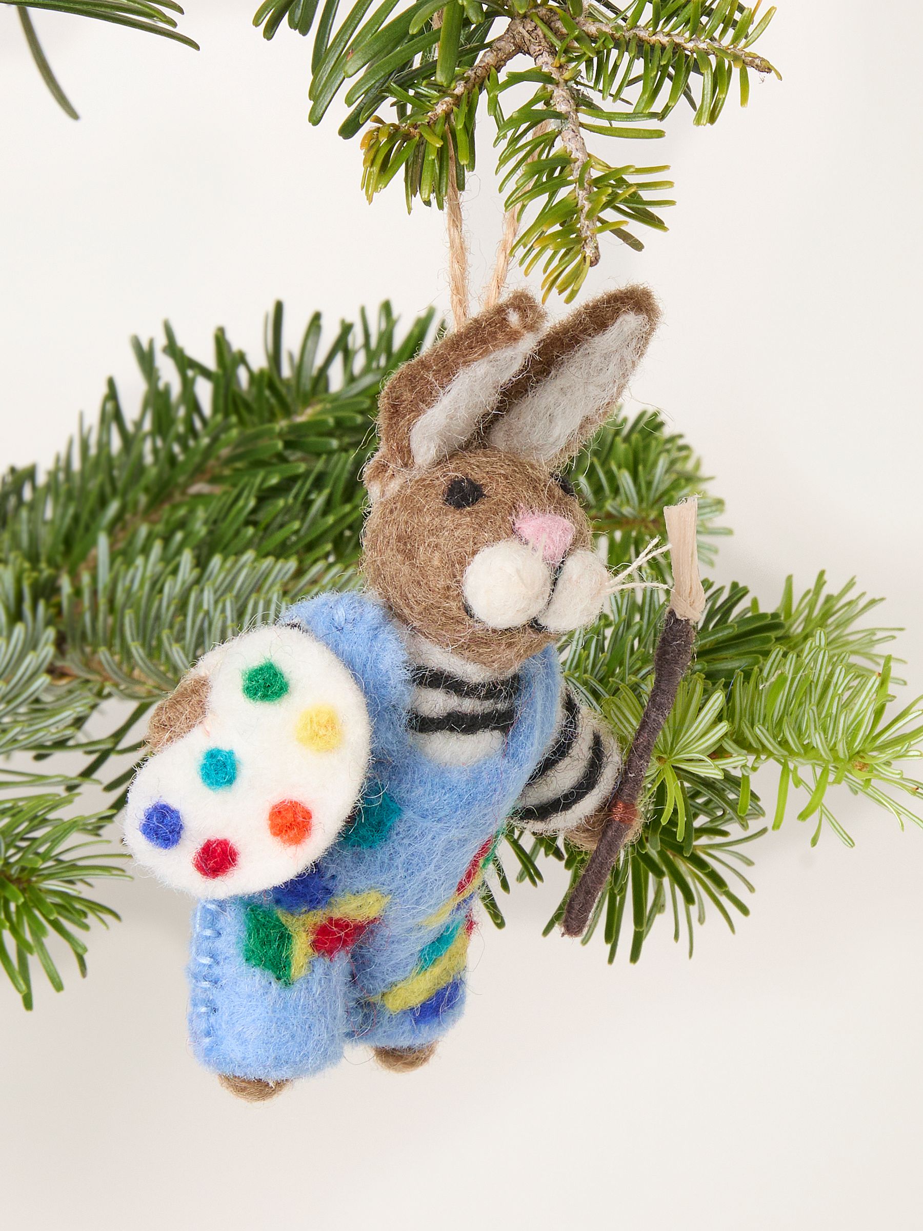 Blue Hare Felt Christmas Decoration - Image 2 of 3 Blue Hare Felt Christmas Decoration - Image 2 of 3