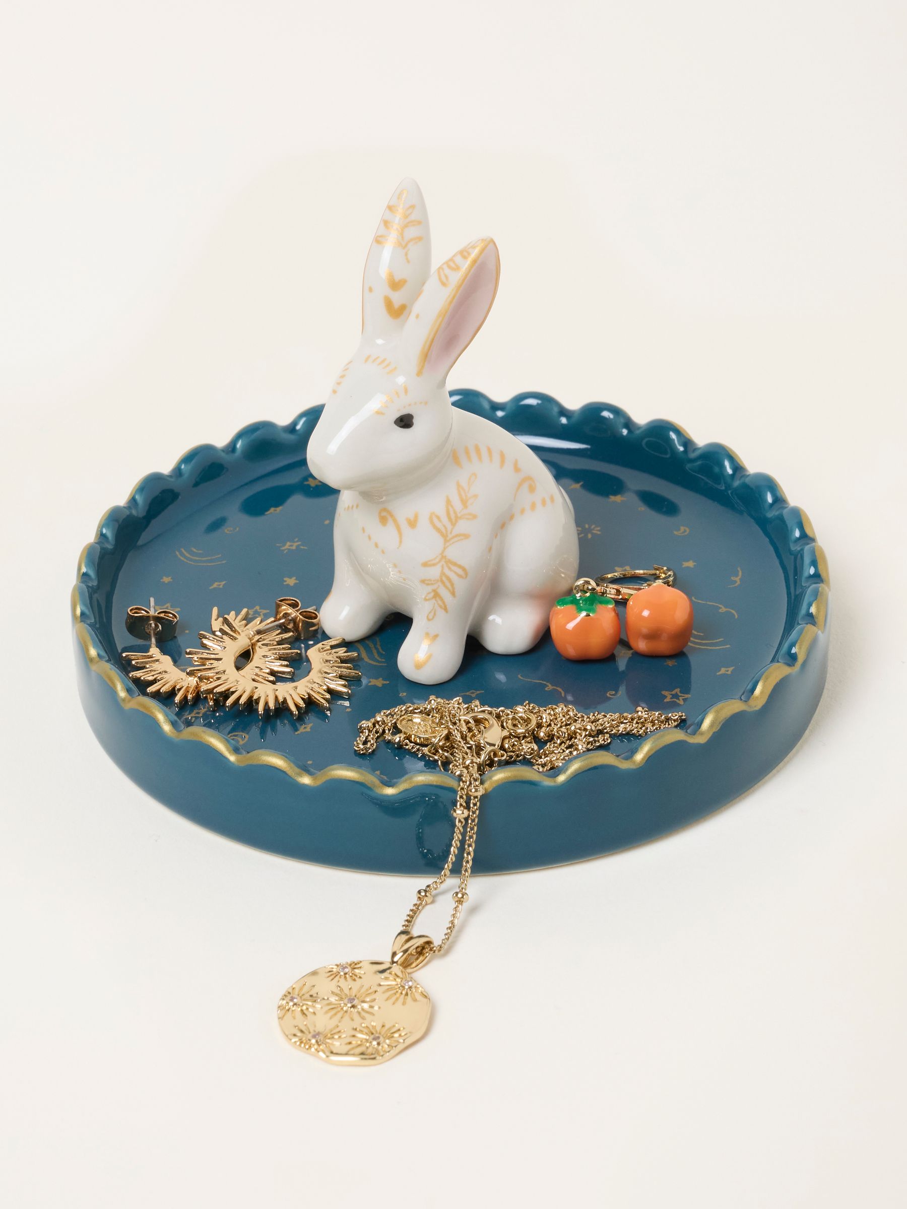 White Halloween Hare Ceramic Trinket Dish - Image 1 of 3