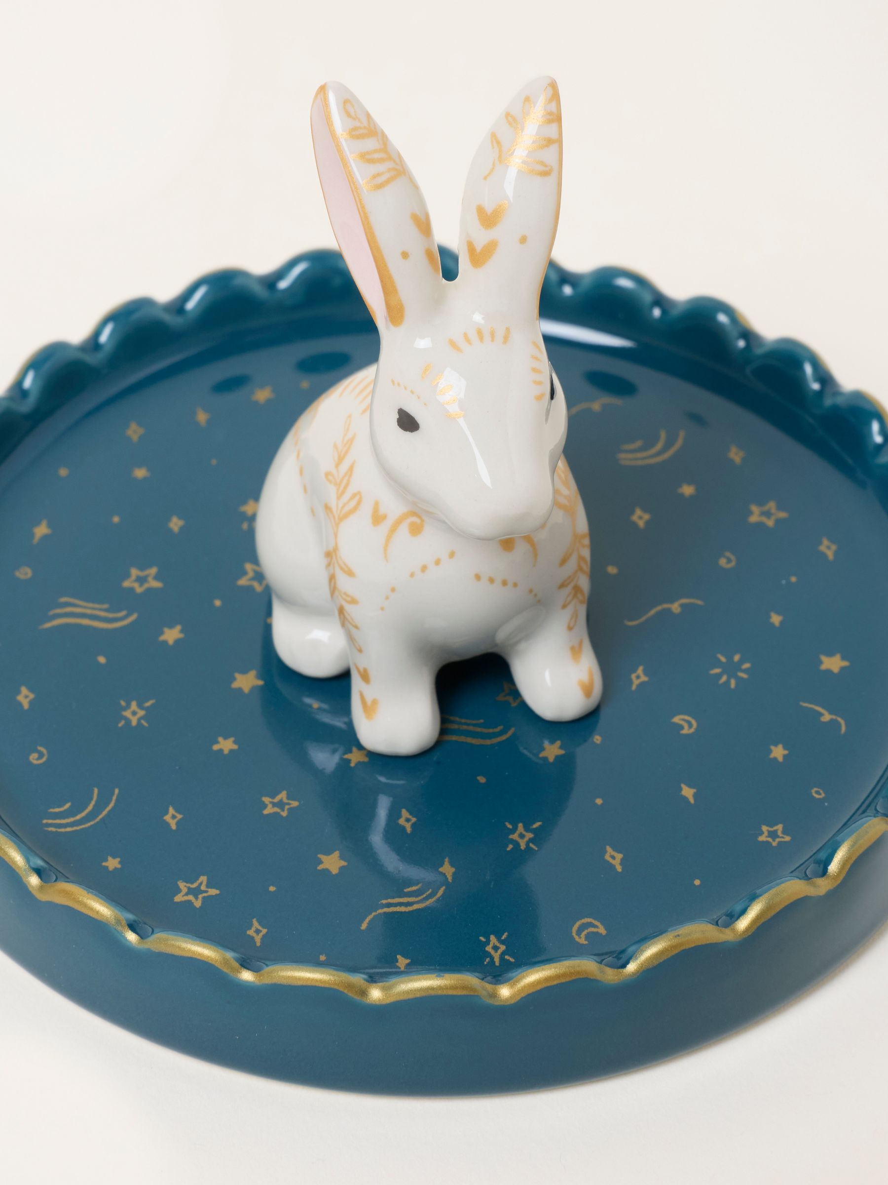 White Halloween Hare Ceramic Trinket Dish - Image 2 of 3